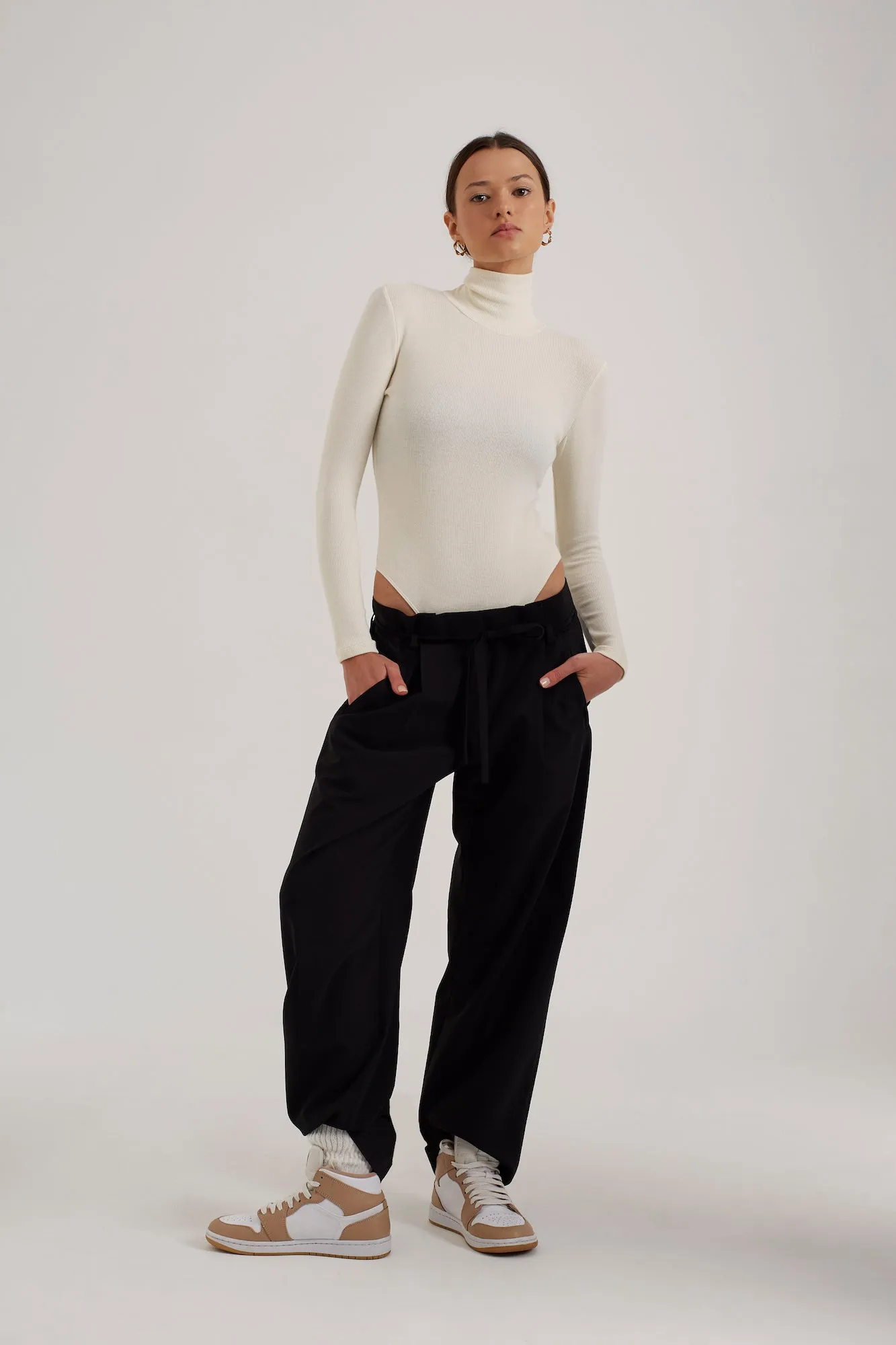 ACHERON Base Layer Turtleneck Bodysuit in Cream