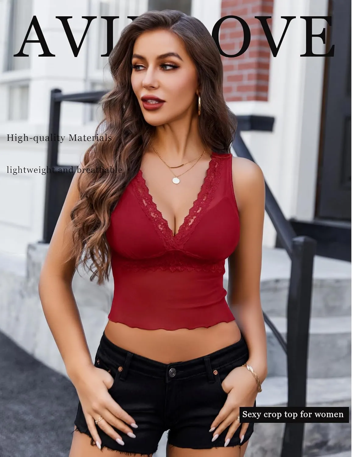 Avidlove Mesh Tank Top for Women Sexy Sheer Tops Sleeveless See Through Y2K Lace Going Out Crop Tank Tops