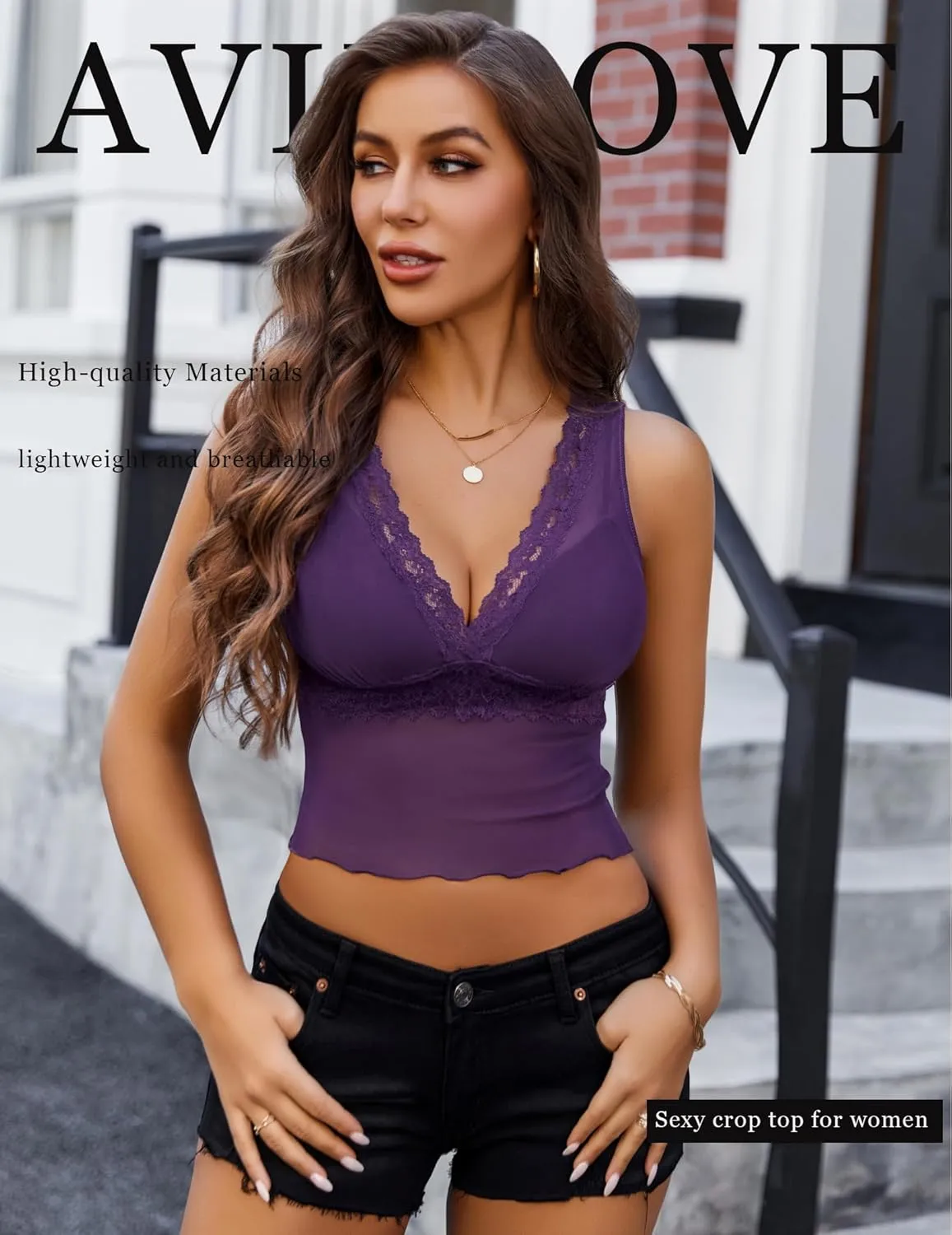 Avidlove Mesh Tank Top for Women Sexy Sheer Tops Sleeveless See Through Y2K Lace Going Out Crop Tank Tops
