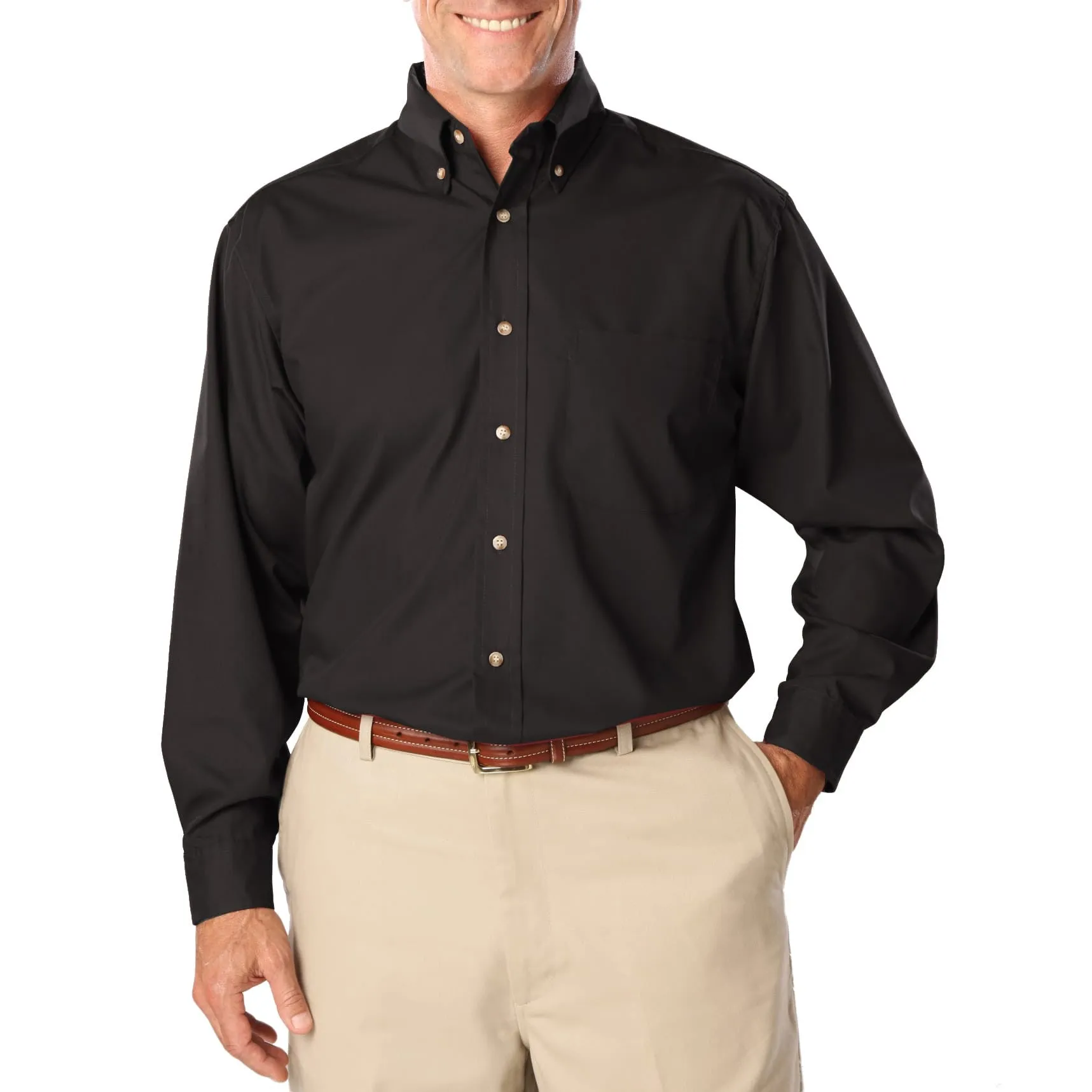 Blue Generation Men's TALL Long Sleeve Easy Care Poplin Shirt