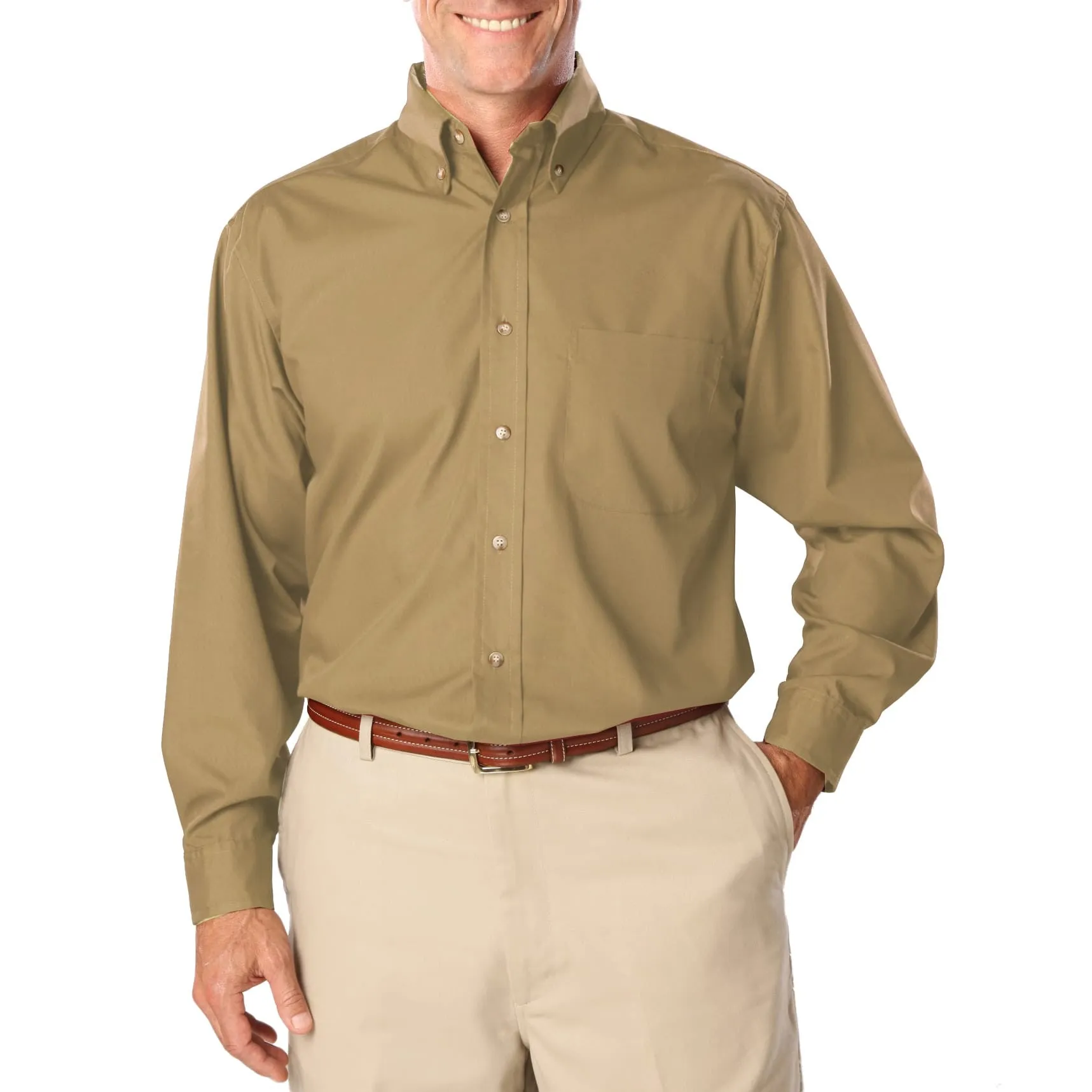 Blue Generation Men's TALL Long Sleeve Easy Care Poplin Shirt