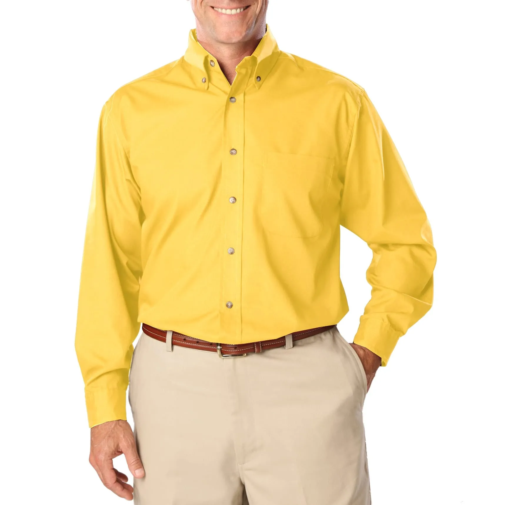 Blue Generation Men's TALL Long Sleeve Easy Care Poplin Shirt