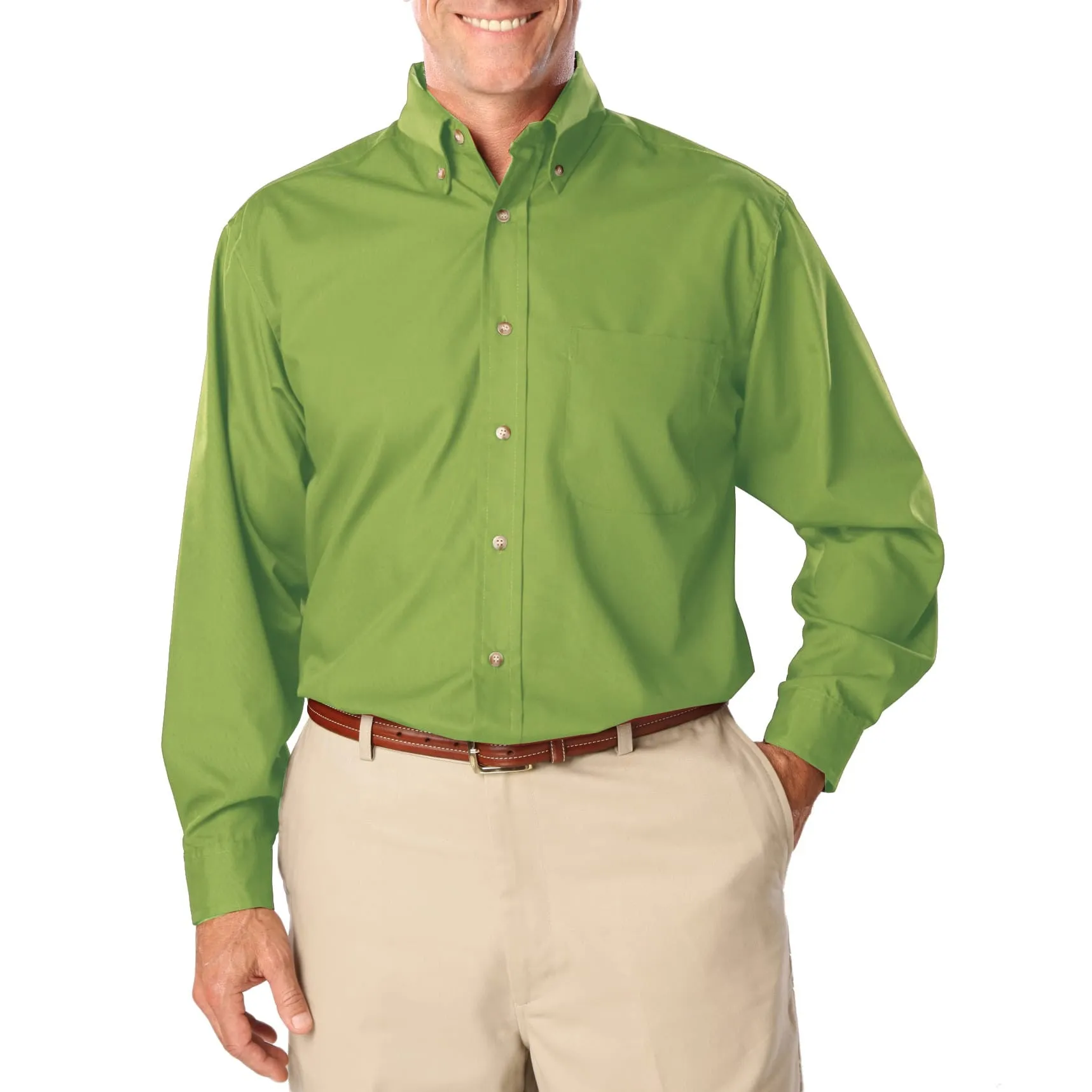 Blue Generation Men's TALL Long Sleeve Easy Care Poplin Shirt