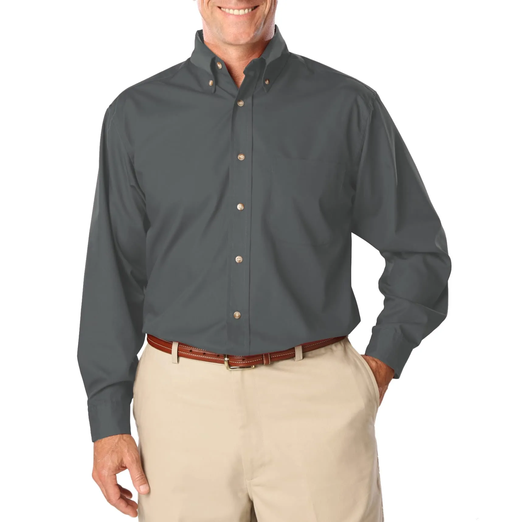 Blue Generation Men's TALL Long Sleeve Easy Care Poplin Shirt