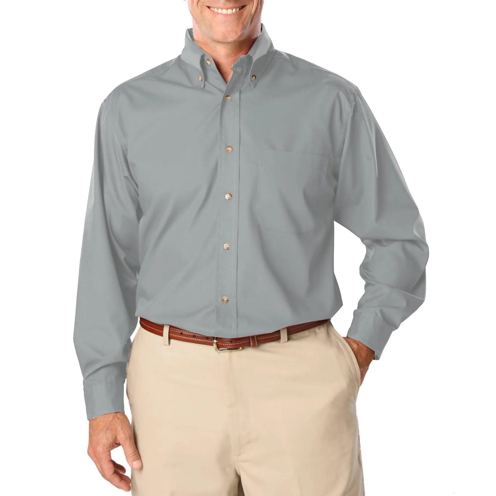 Blue Generation Men's TALL Long Sleeve Easy Care Poplin Shirt
