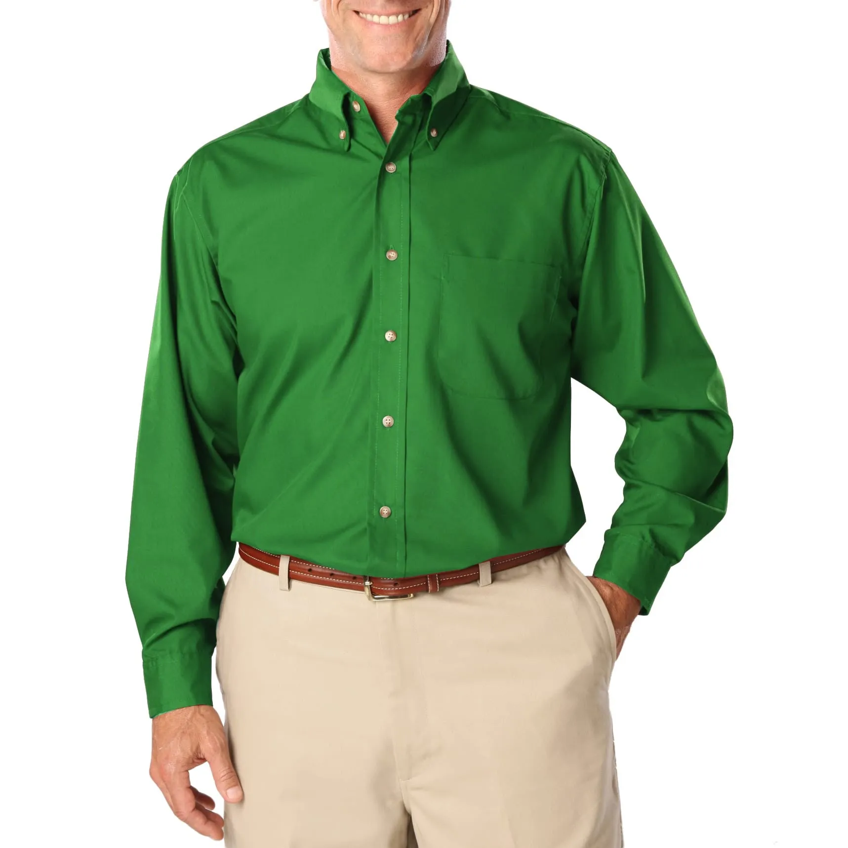 Blue Generation Men's TALL Long Sleeve Easy Care Poplin Shirt