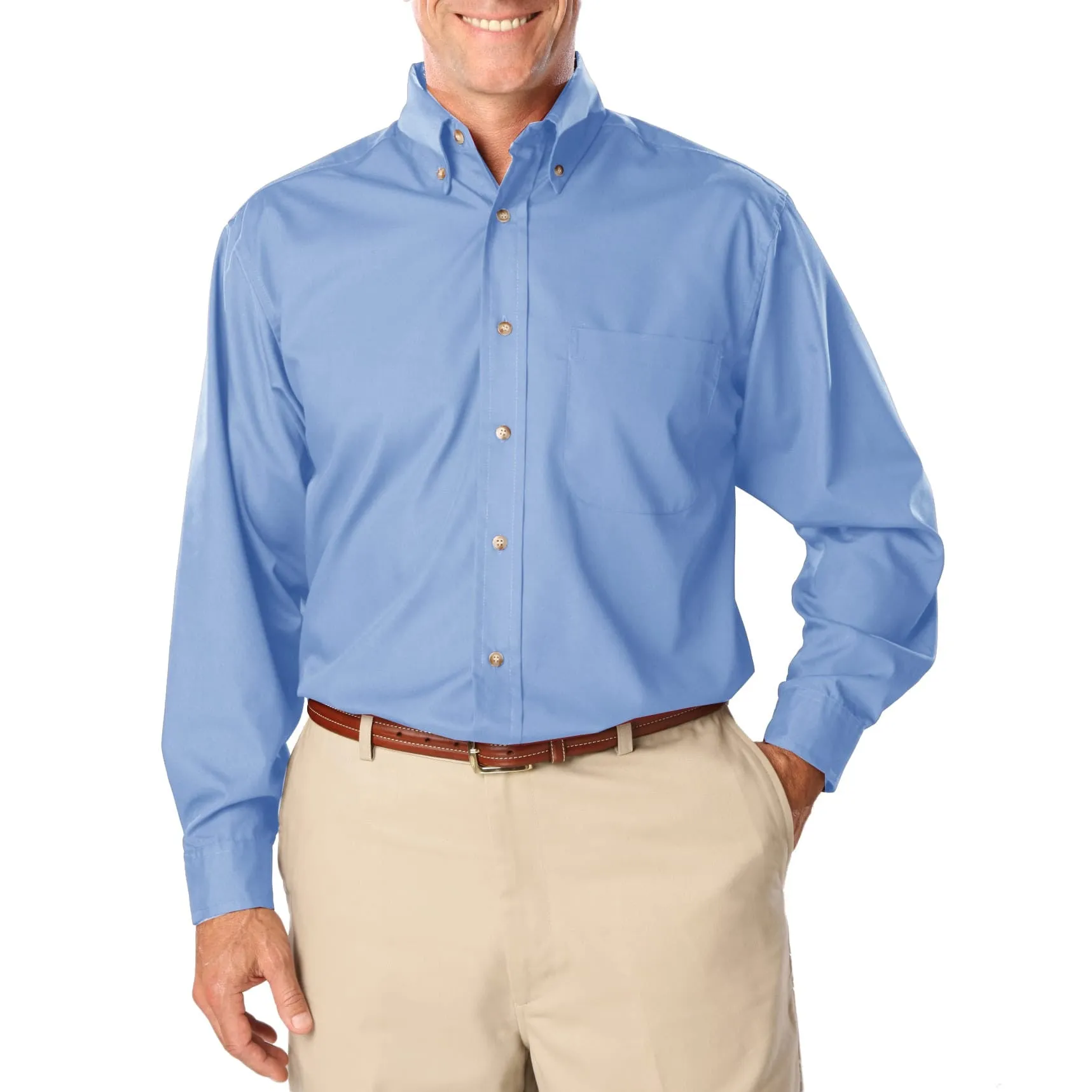 Blue Generation Men's TALL Long Sleeve Easy Care Poplin Shirt