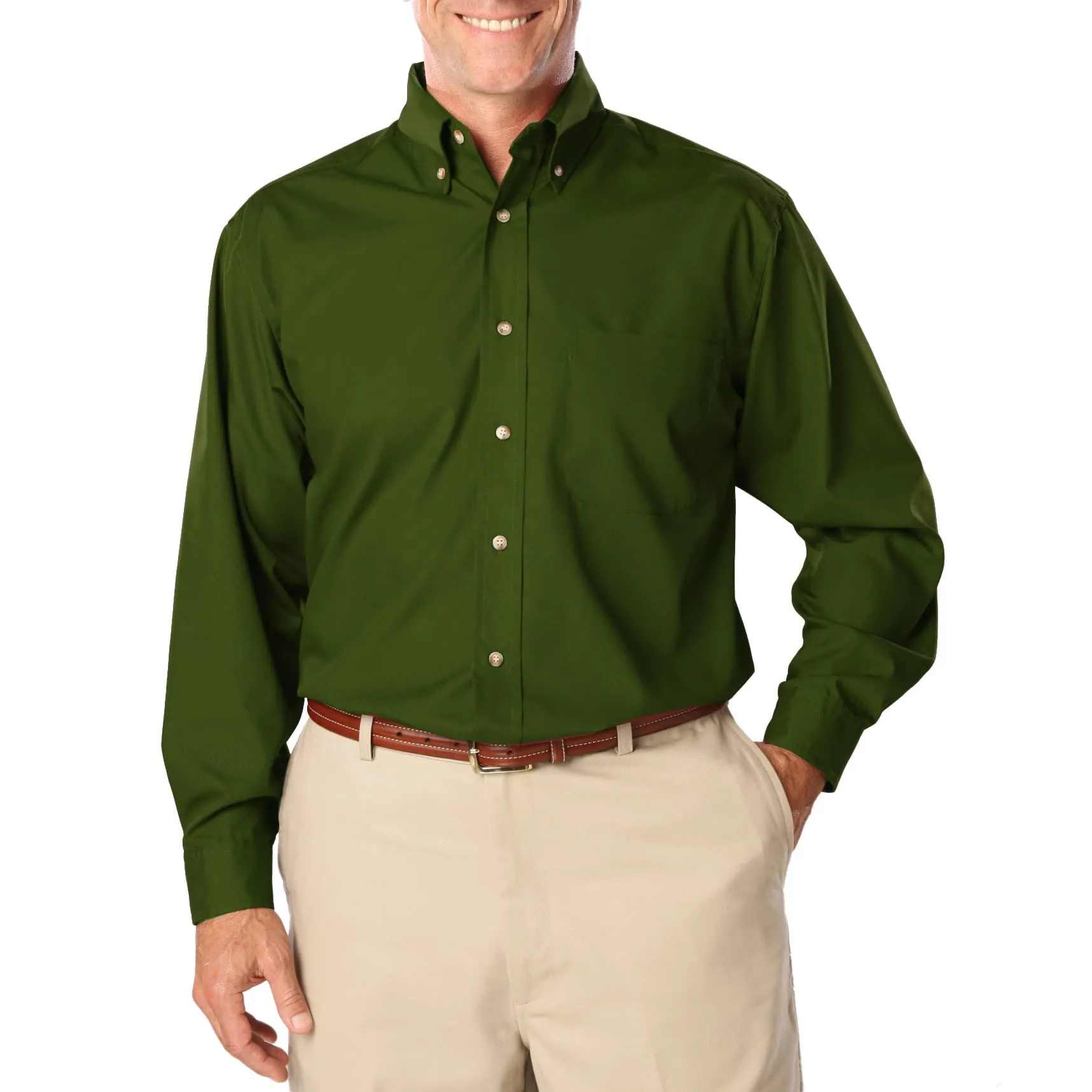 Blue Generation Men's TALL Long Sleeve Easy Care Poplin Shirt