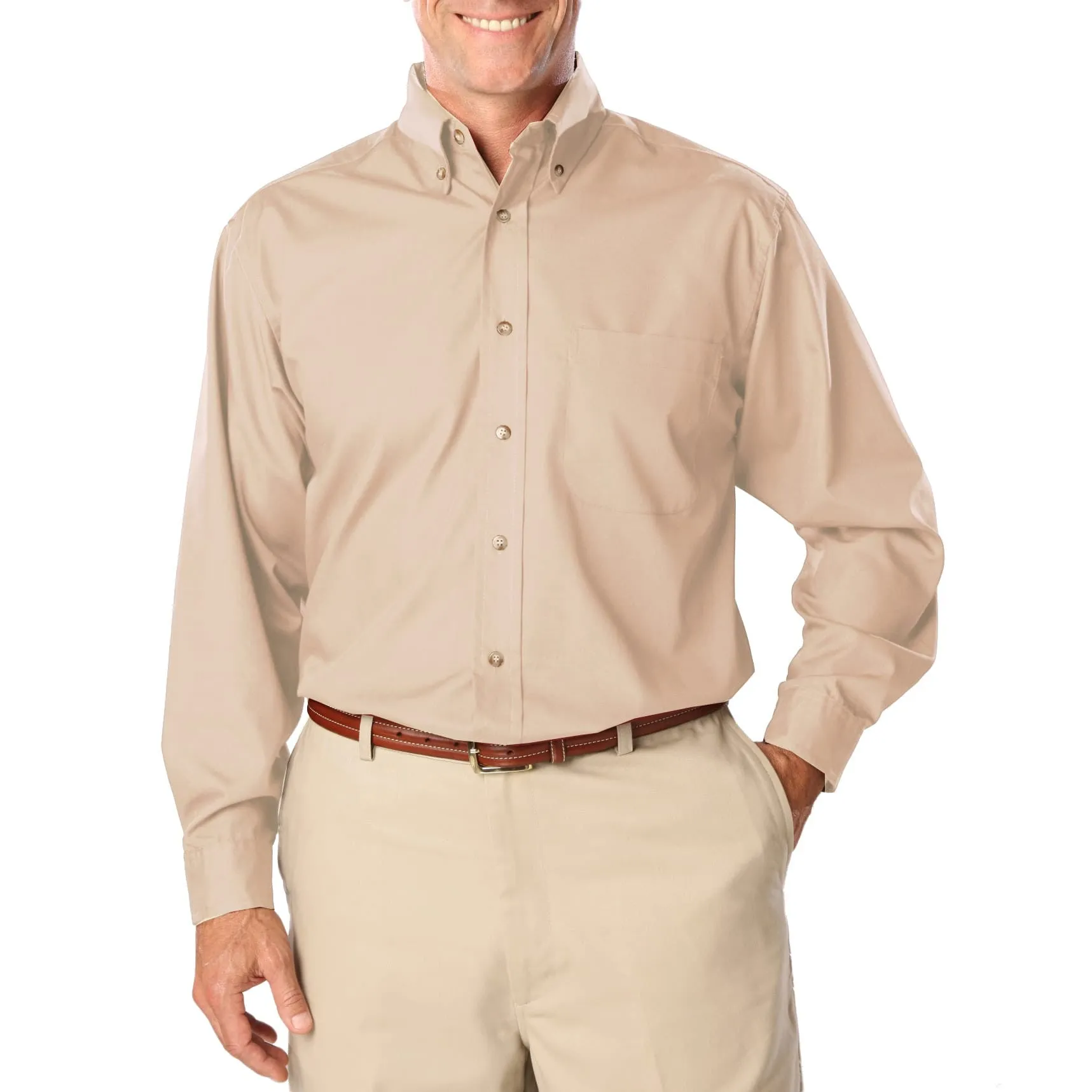 Blue Generation Men's TALL Long Sleeve Easy Care Poplin Shirt