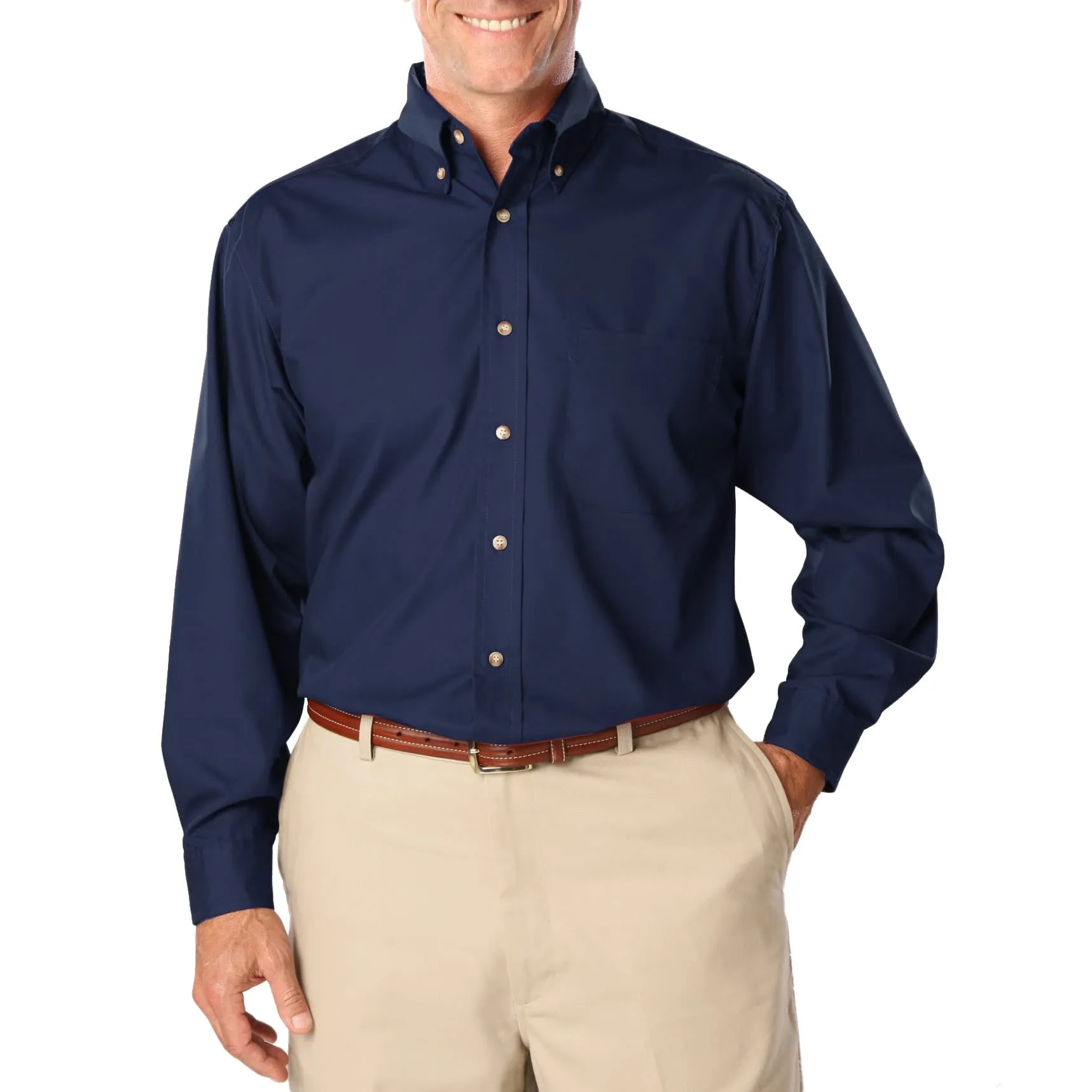 Blue Generation Men's TALL Long Sleeve Easy Care Poplin Shirt