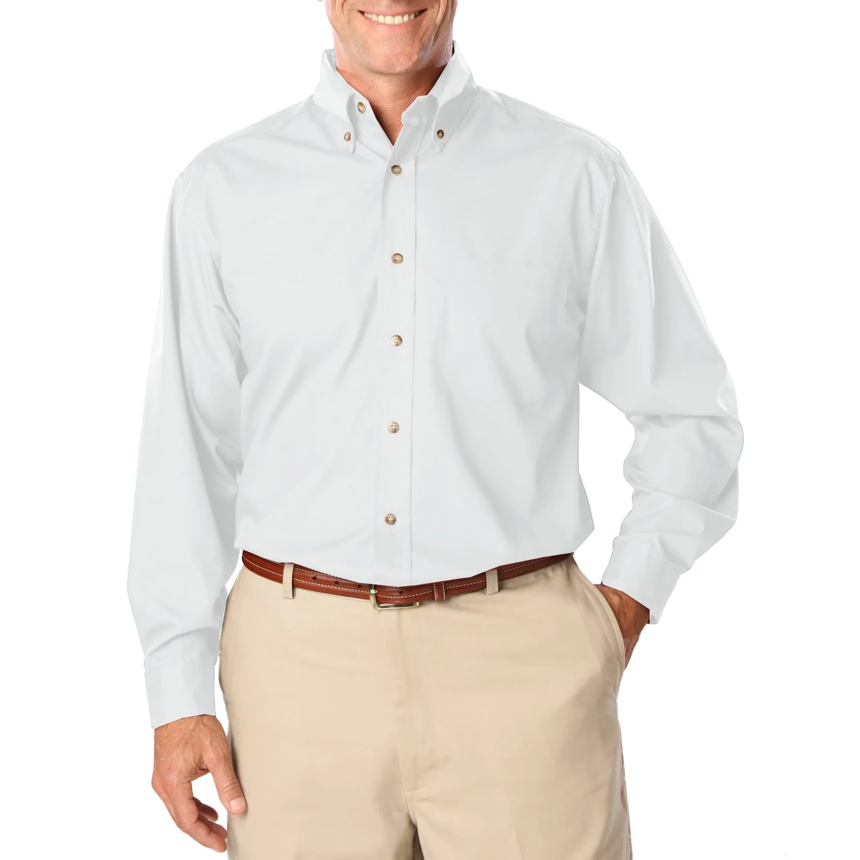 Blue Generation Men's TALL Long Sleeve Easy Care Poplin Shirt