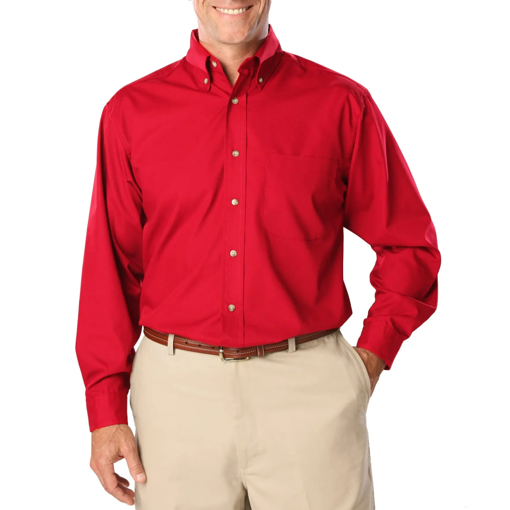 Blue Generation Men's TALL Long Sleeve Easy Care Poplin Shirt