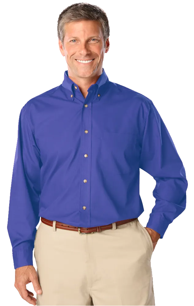 Blue Generation Men's TALL Long Sleeve Easy Care Poplin Shirt