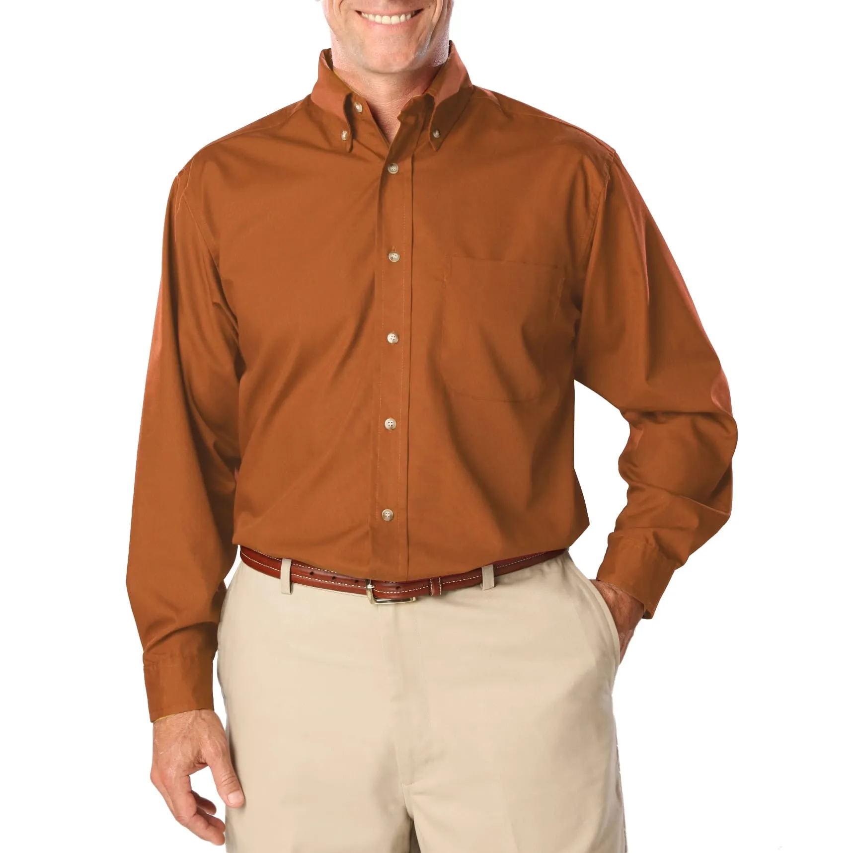Blue Generation Men's TALL Long Sleeve Easy Care Poplin Shirt