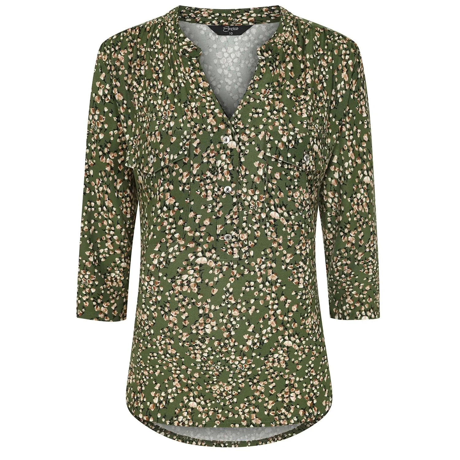 EMRECO Khaki Print Blouse