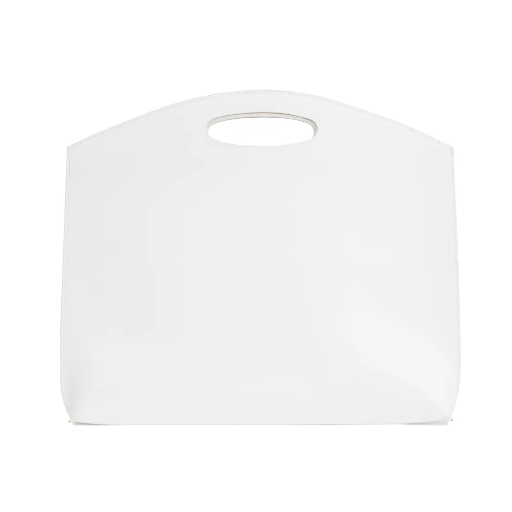 Flat minimal leather bag