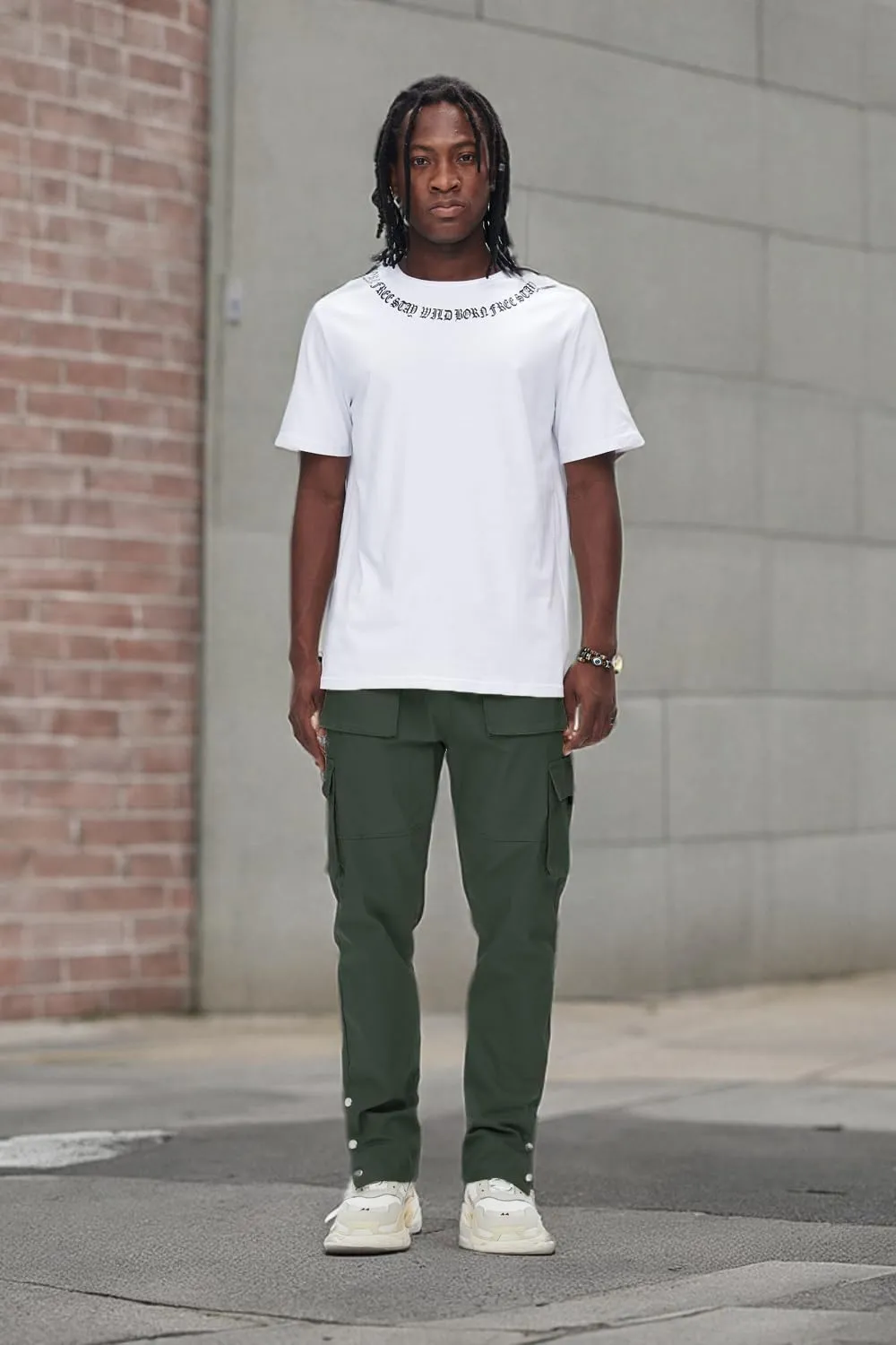 GINGTTO Men's Casual Cargo Pants Drawstring Elastic Waist Work Pants Hiking Jogger Multi Pockets