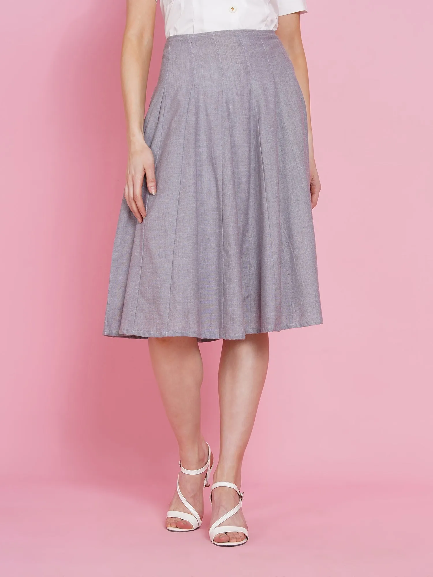 Godet Skirt With Lining