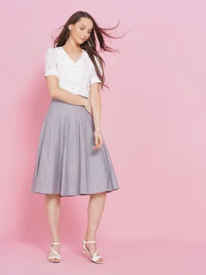 Godet Skirt With Lining