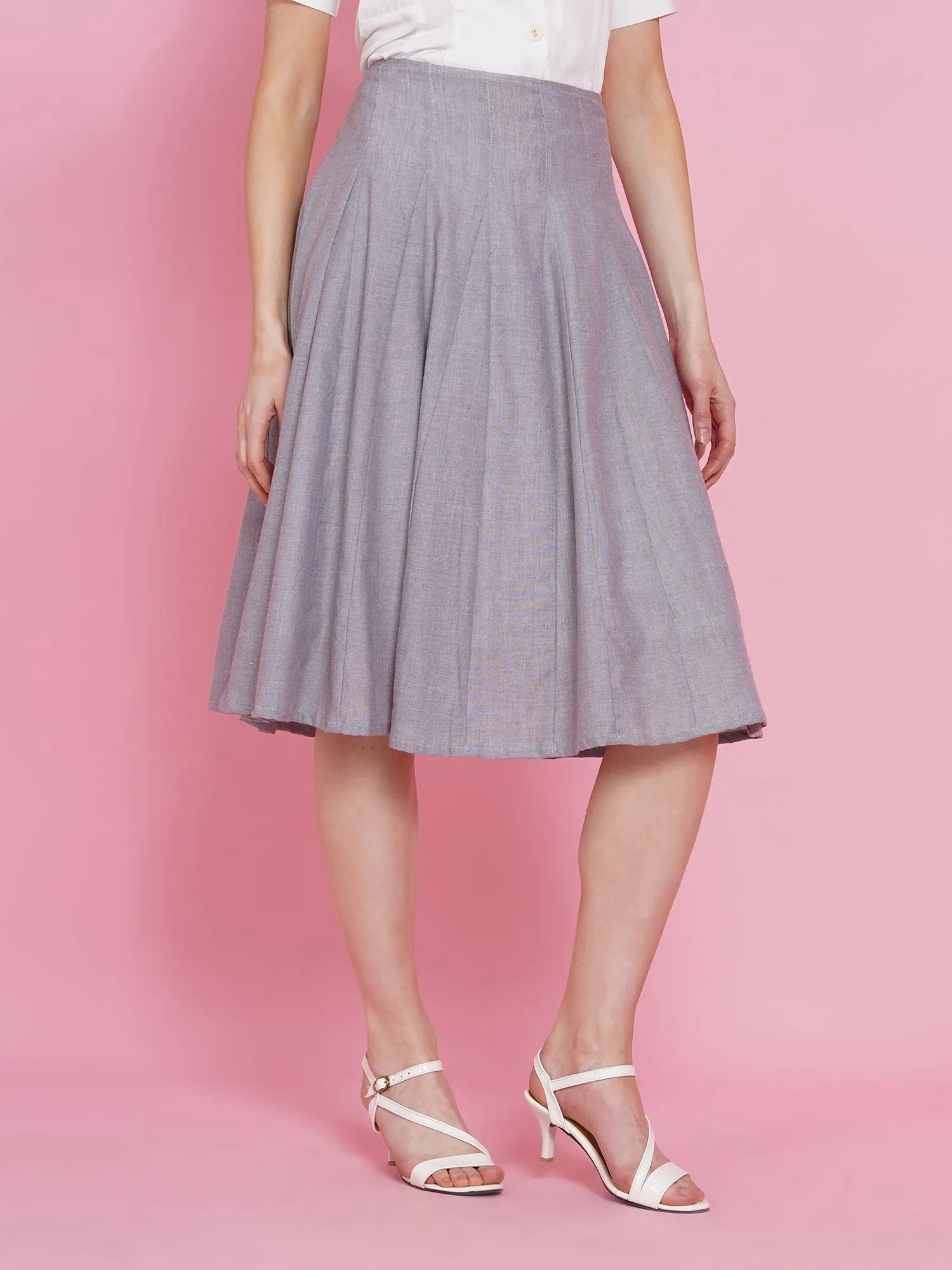 Godet Skirt With Lining