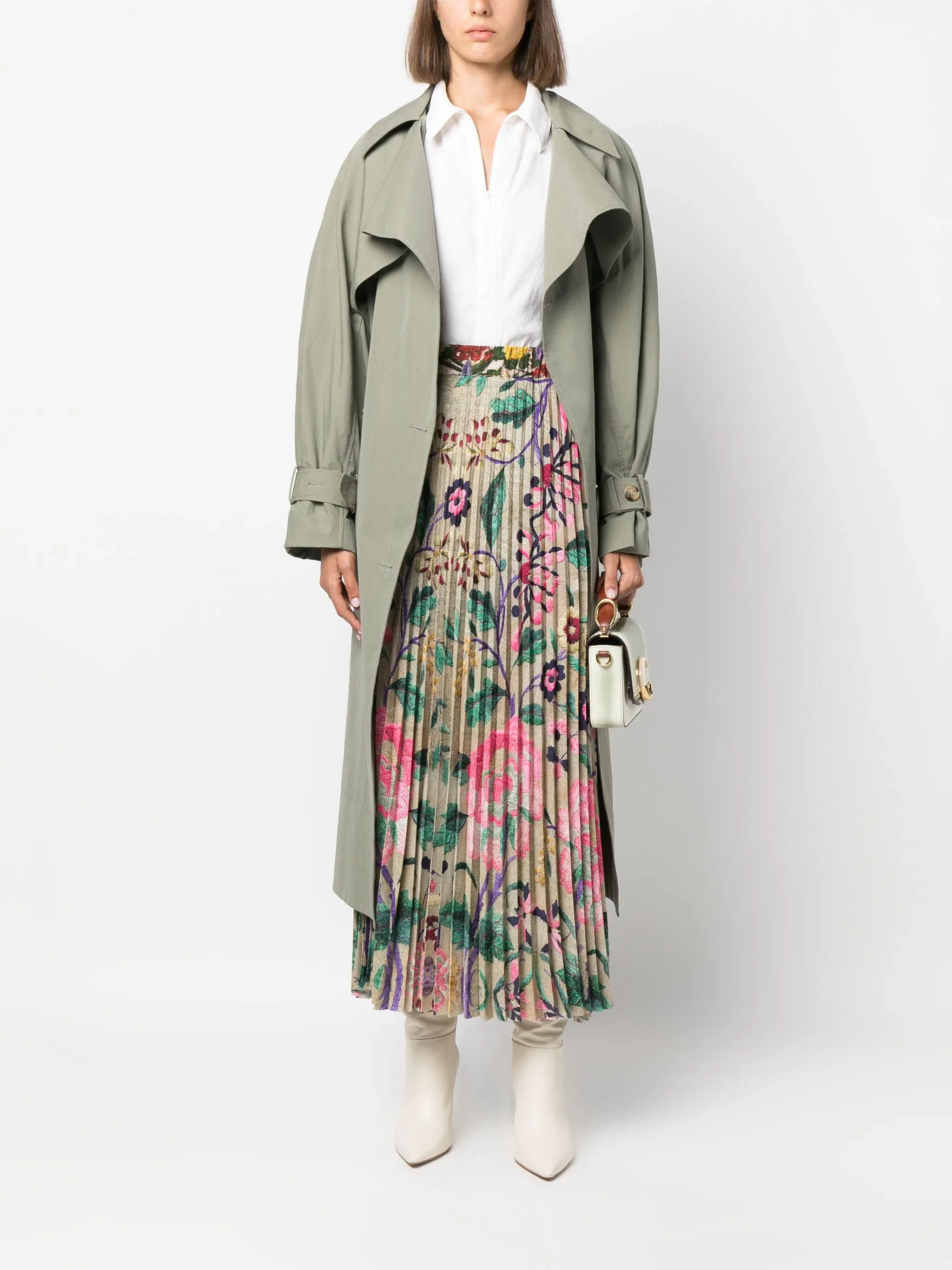 Gonna Plisse Godet Skirt