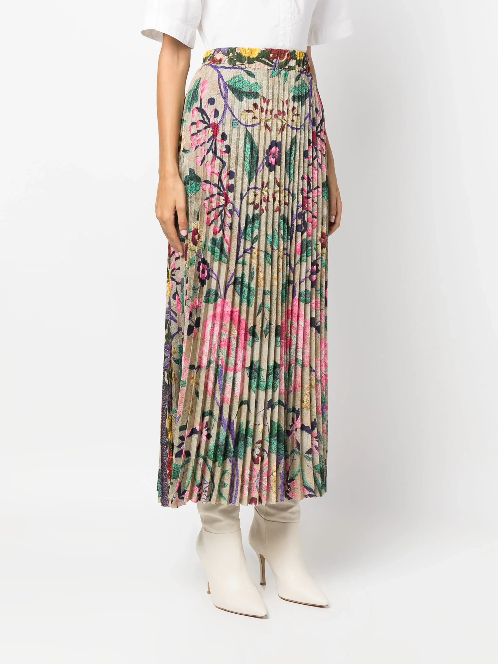 Gonna Plisse Godet Skirt