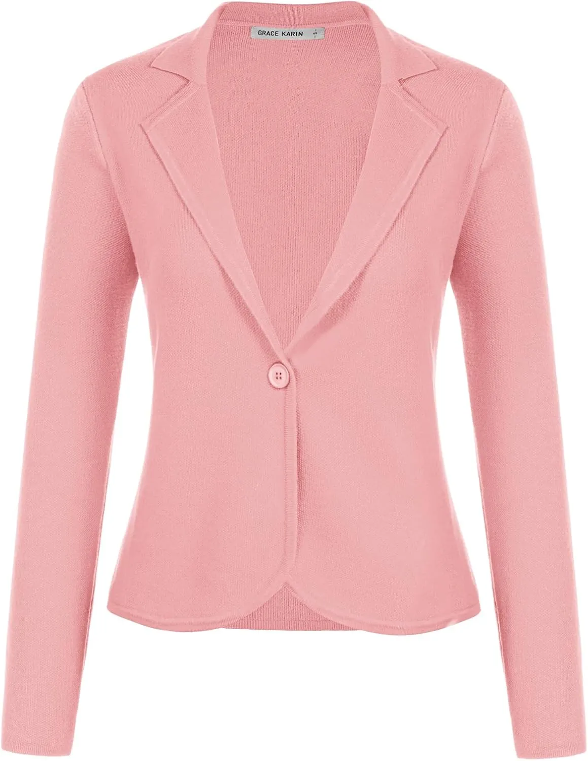 GRACE KARIN Women Sweater Blazer Casual Work Croppped Cardigan Lightweight Button Front Short Knit Blazer Jacket S-XXL