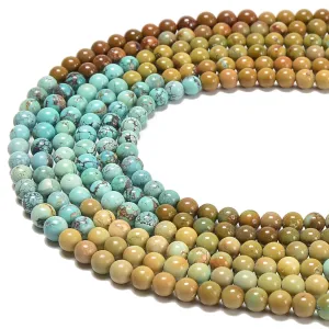 Gradient Multi Color Genuine Turquoise Smooth Round Size 3.3mm-5.5mm 25'' Strand