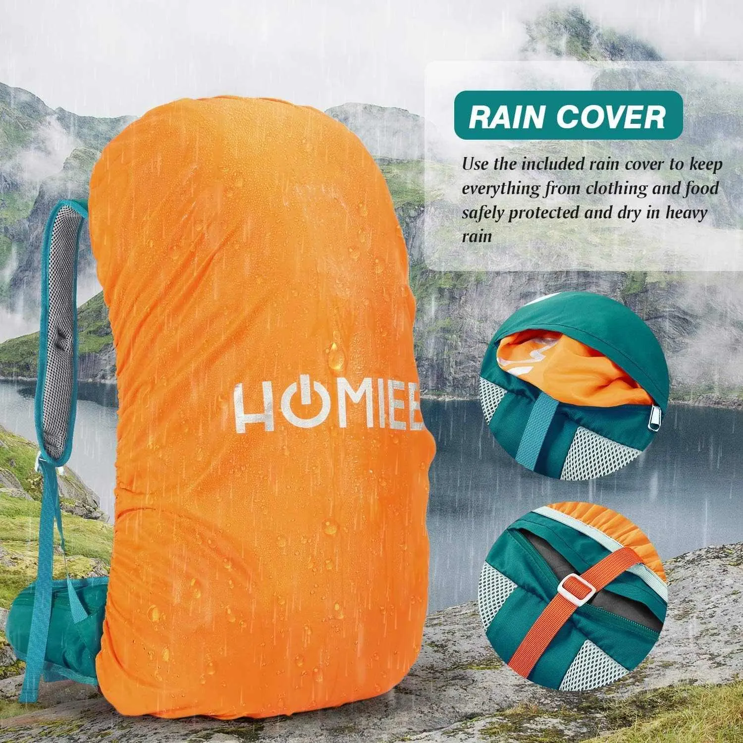 HOMIEE 50L Hiking Backpack Travel Bag