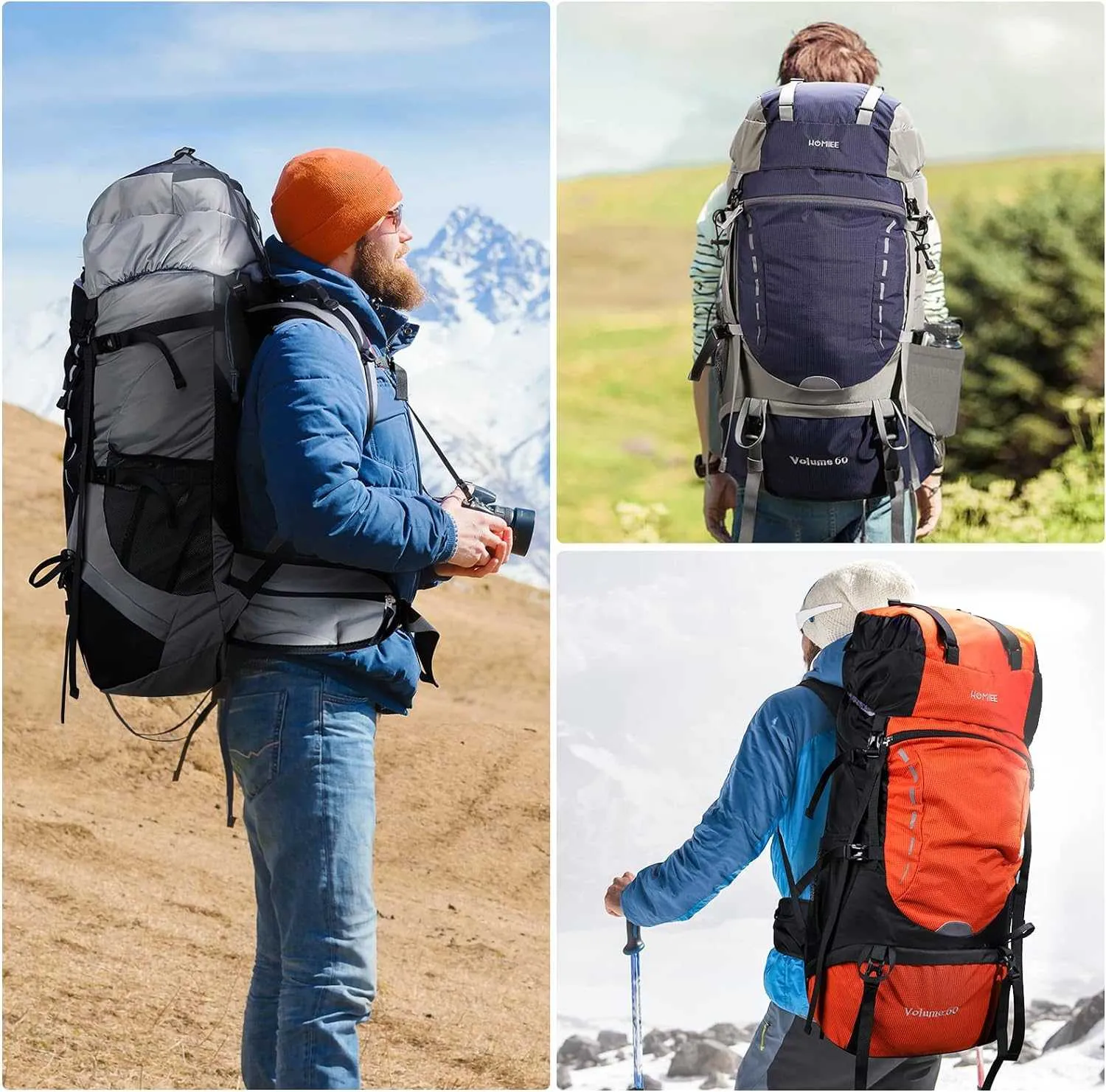 HOMIEE 50L Hiking Backpack Travel Bag