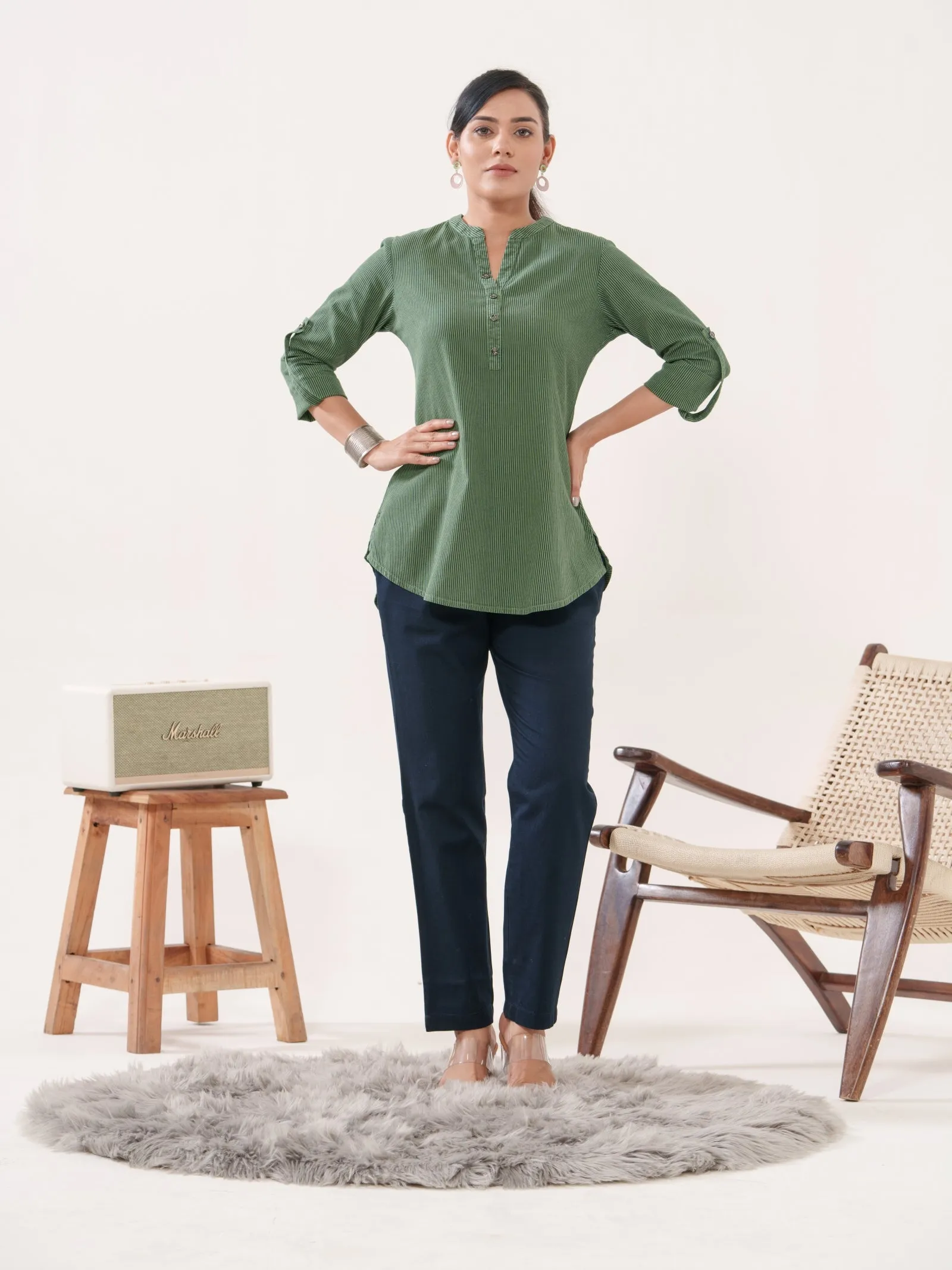 Indigo Cord Over Dyed Top