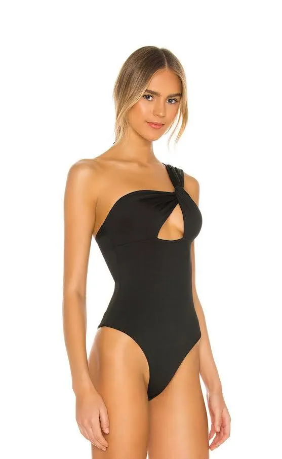 Jem One Shoulder Bodysuit - Black