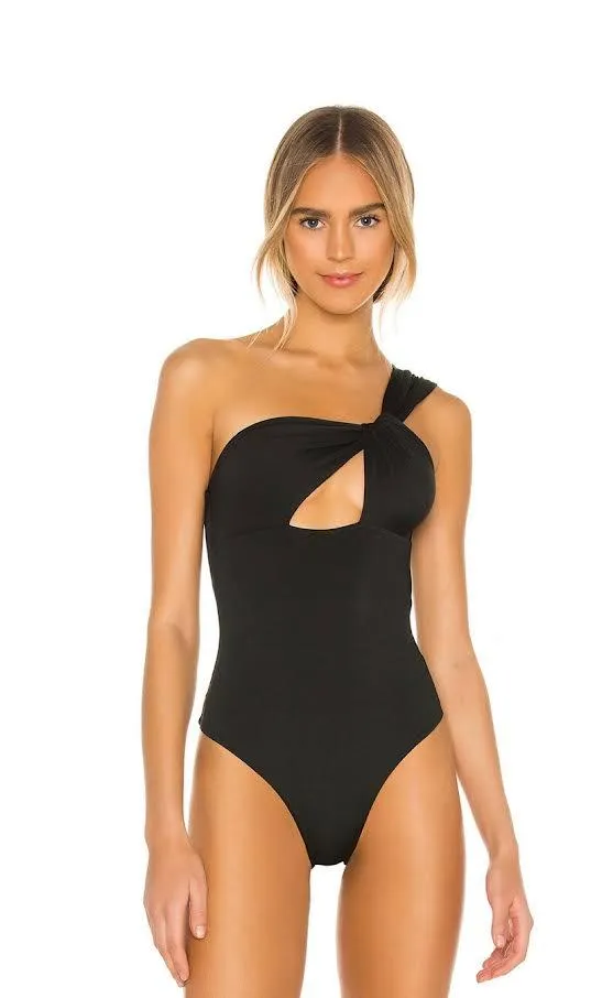 Jem One Shoulder Bodysuit - Black