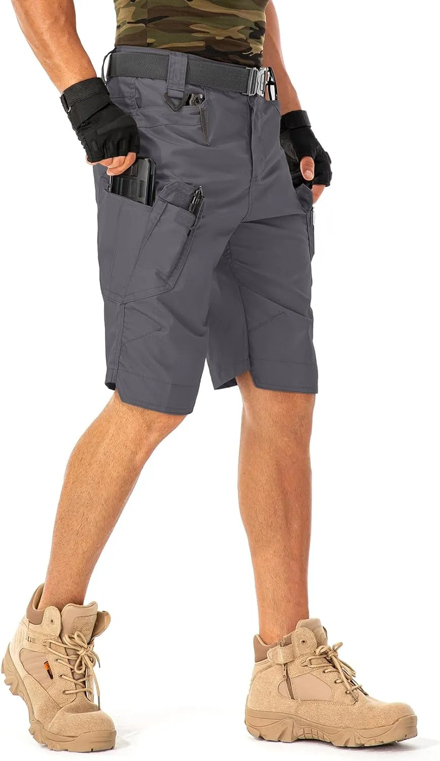 Jessie Kidden Mens Tactical Stretch Outdoor Cargo Shorts Wear Resistant Rip Stop Work Hiking Fishing Shorts