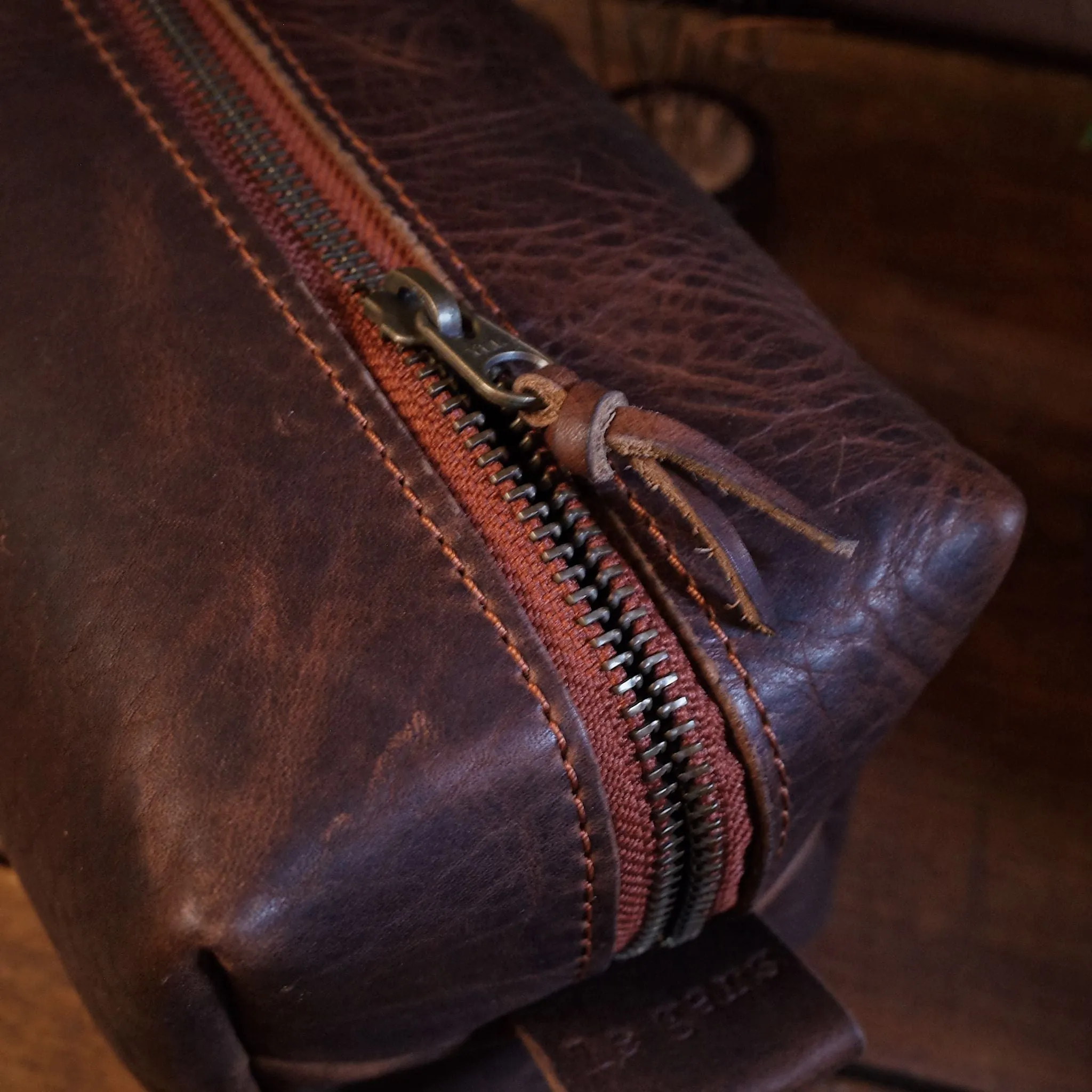 Leather Toiletry Bag – Dark Brown Edition