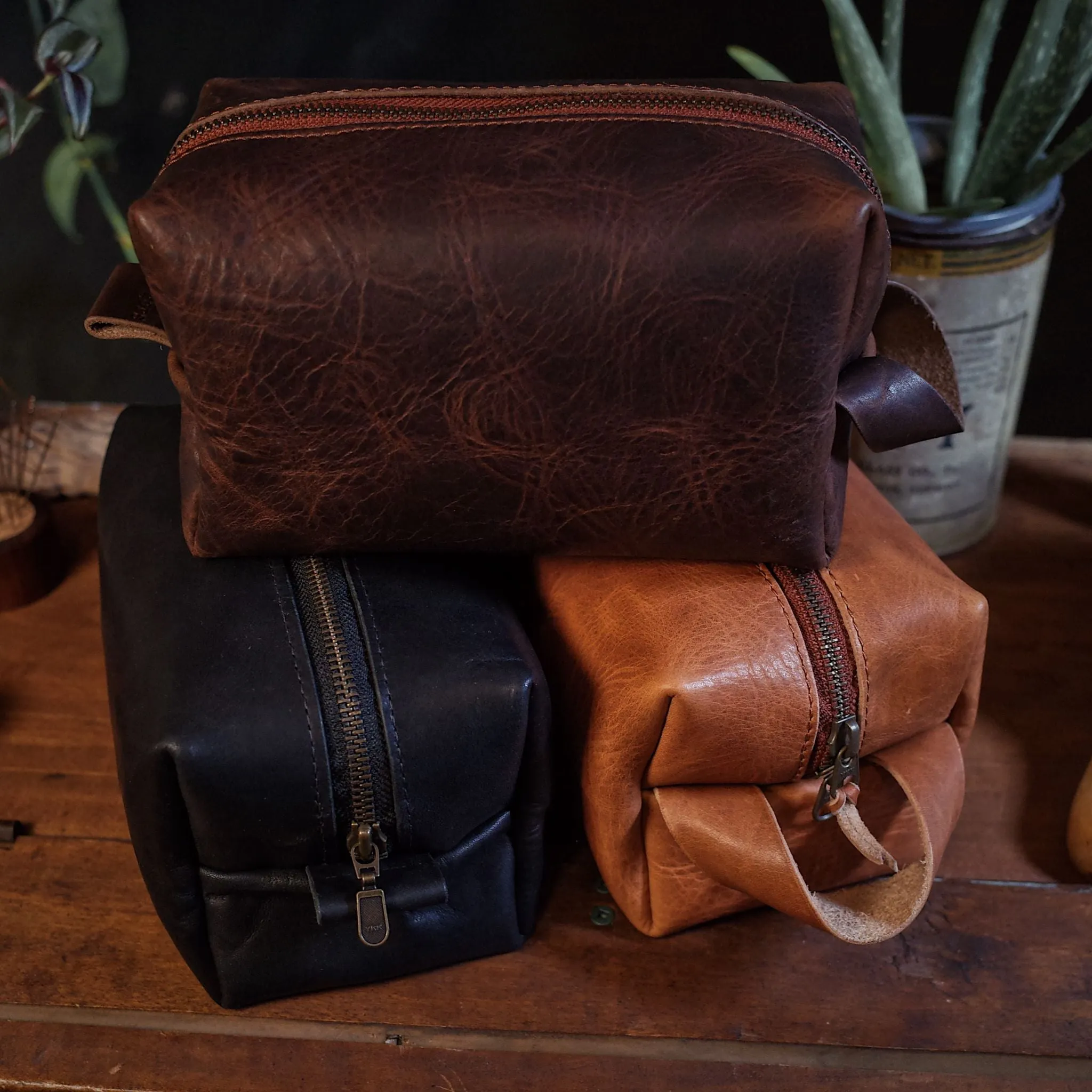 Leather Toiletry Bag – Dark Brown Edition