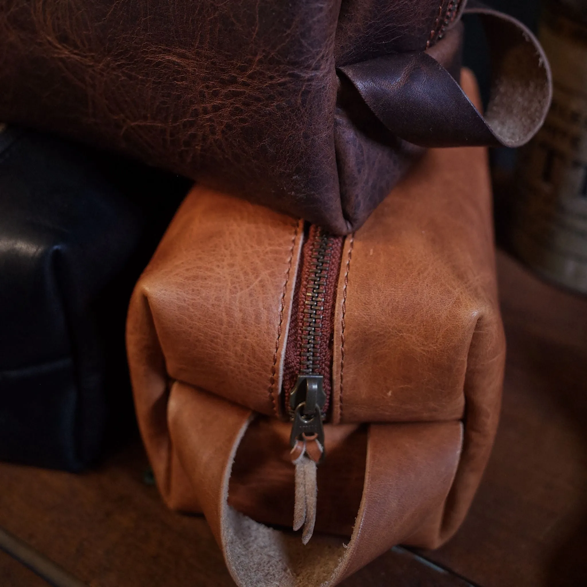 Leather Toiletry Bag – Dark Brown Edition