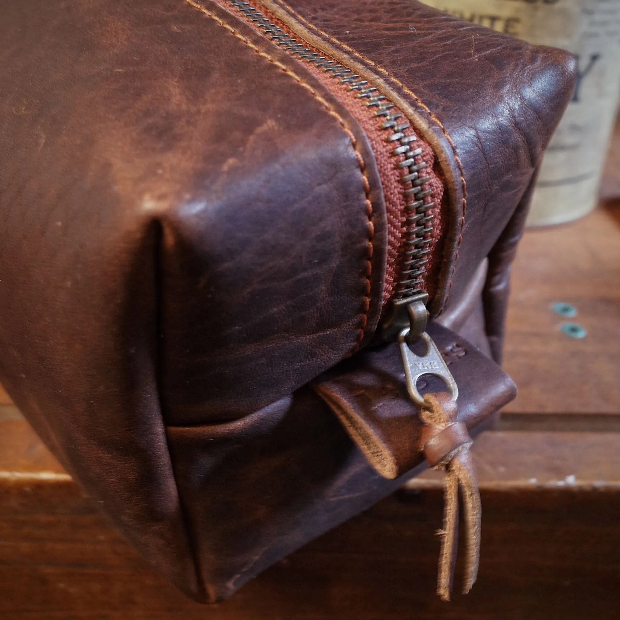 Leather Toiletry Bag – Dark Brown Edition