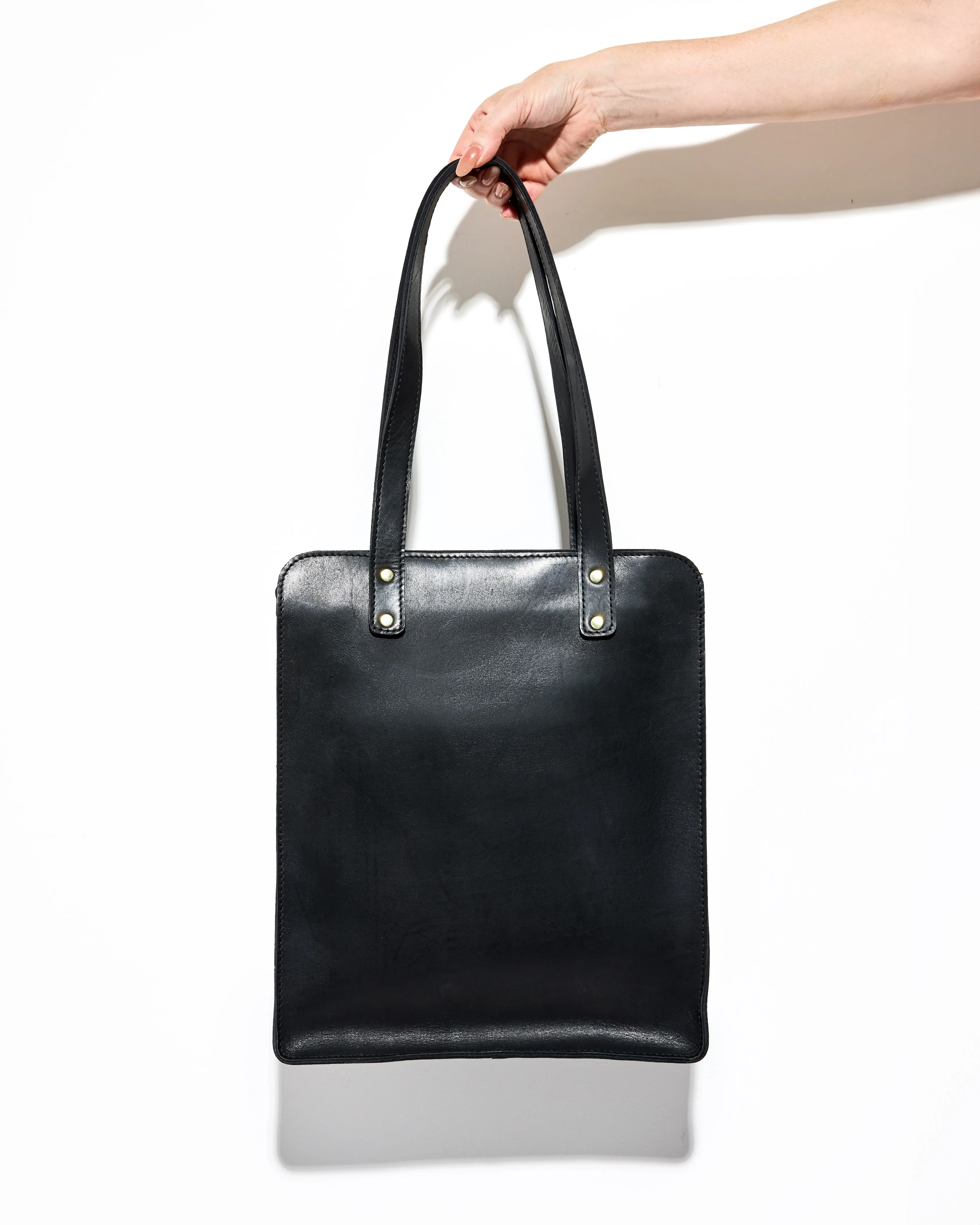 LET ME WORK IT Tote Bag by Byrd Studio - Licorice Black Leather
