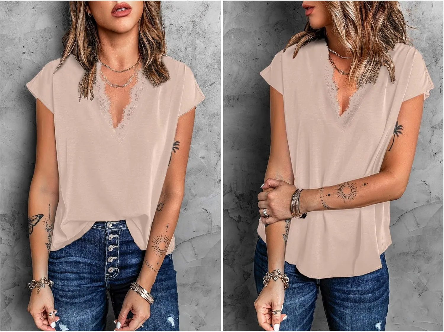 lime flare Dressy Lace Trim Blouse Tops Popular Short Sleeve Shirt