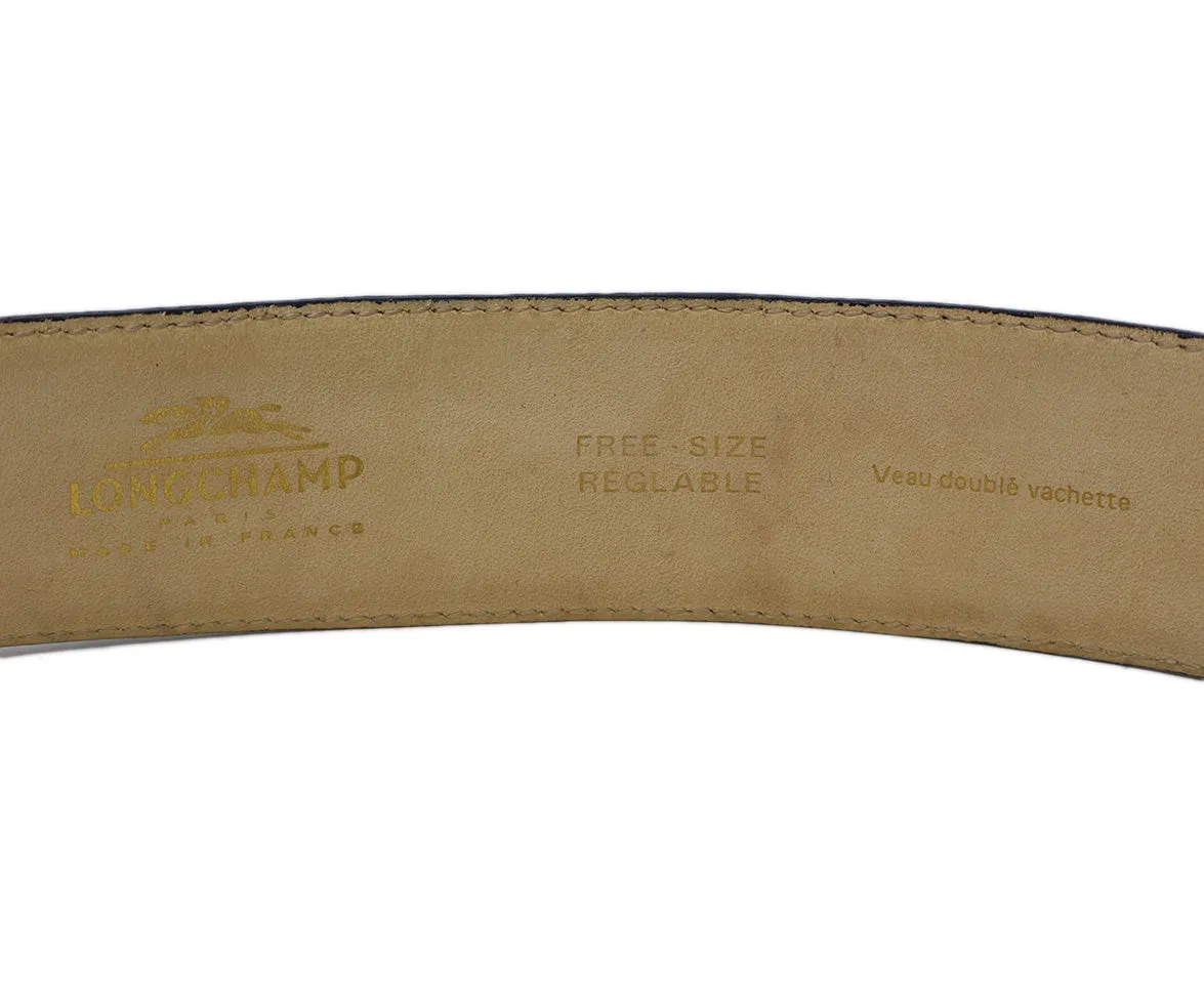 Longchamp Navy Blue Leather Belt