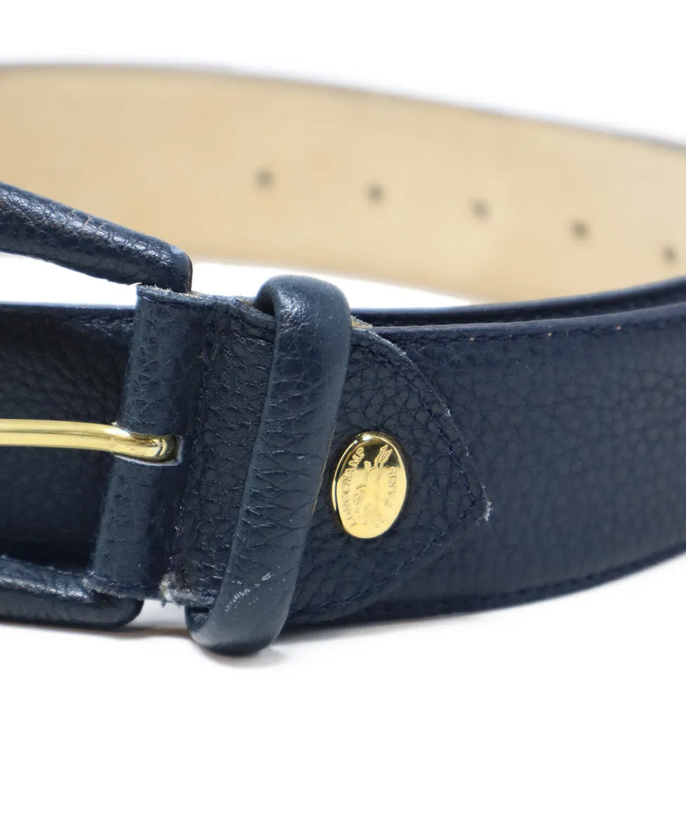 Longchamp Navy Blue Leather Belt
