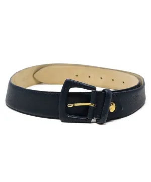 Longchamp Navy Blue Leather Belt