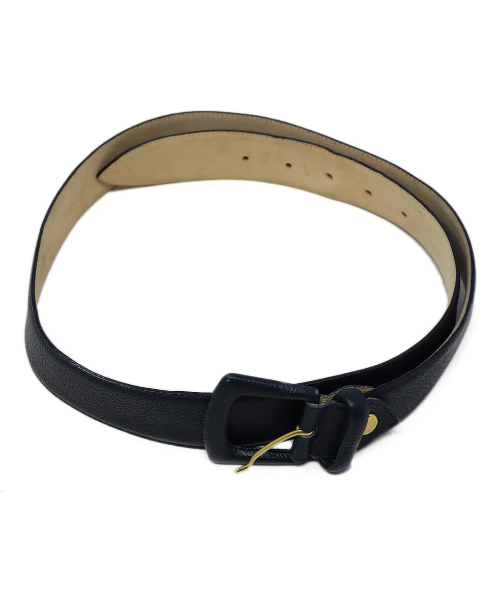 Longchamp Navy Blue Leather Belt