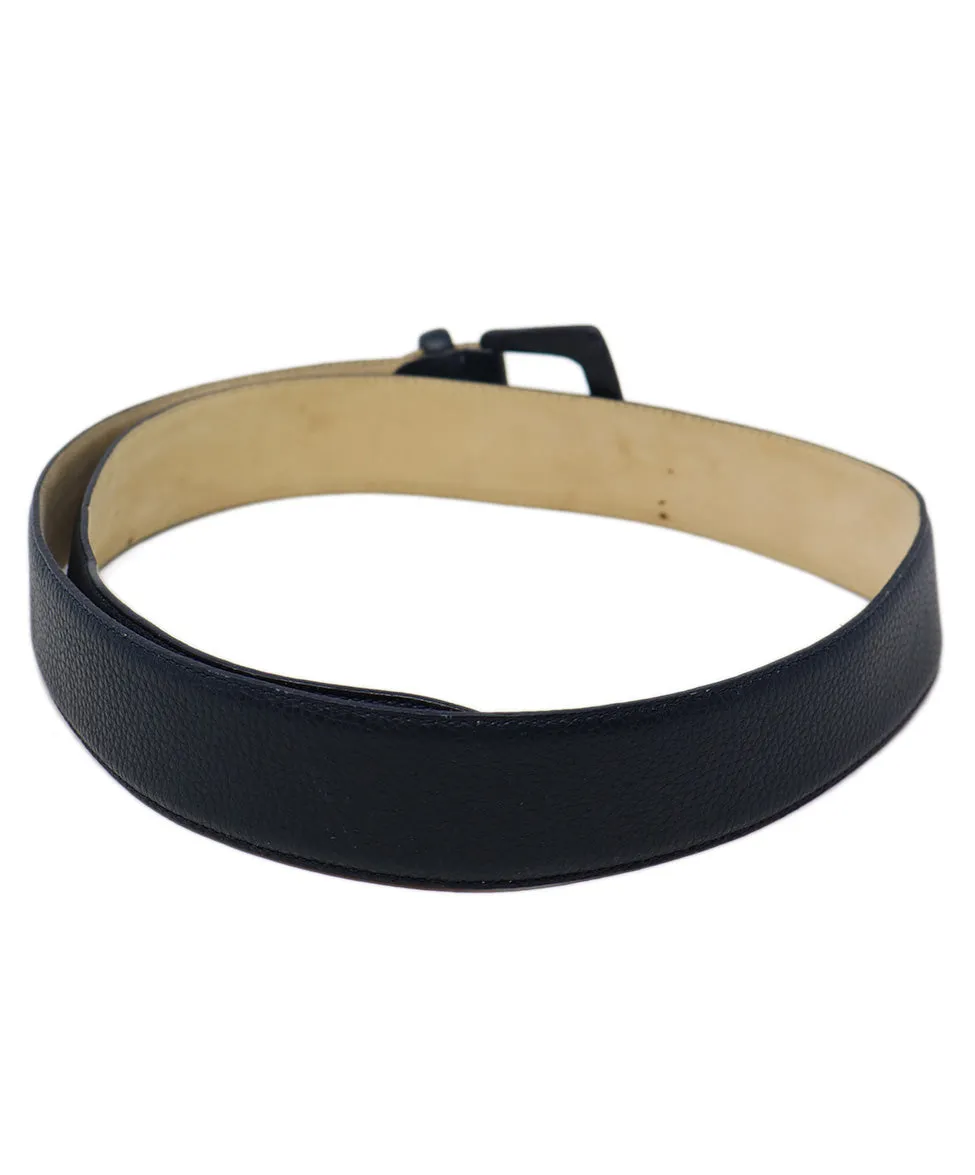 Longchamp Navy Blue Leather Belt