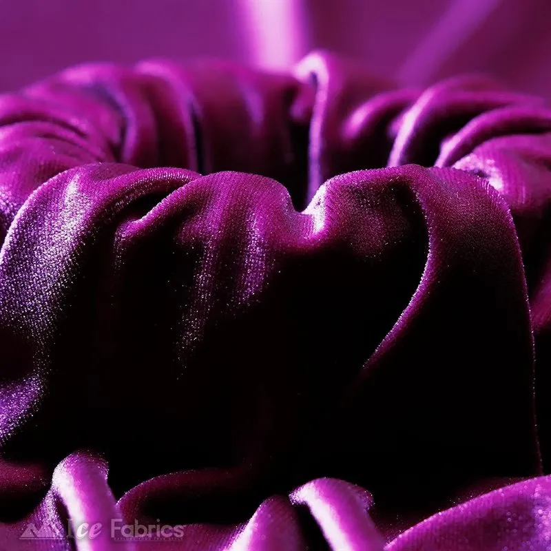 Magenta Stretch Velvet Fabric Soft and Smooth