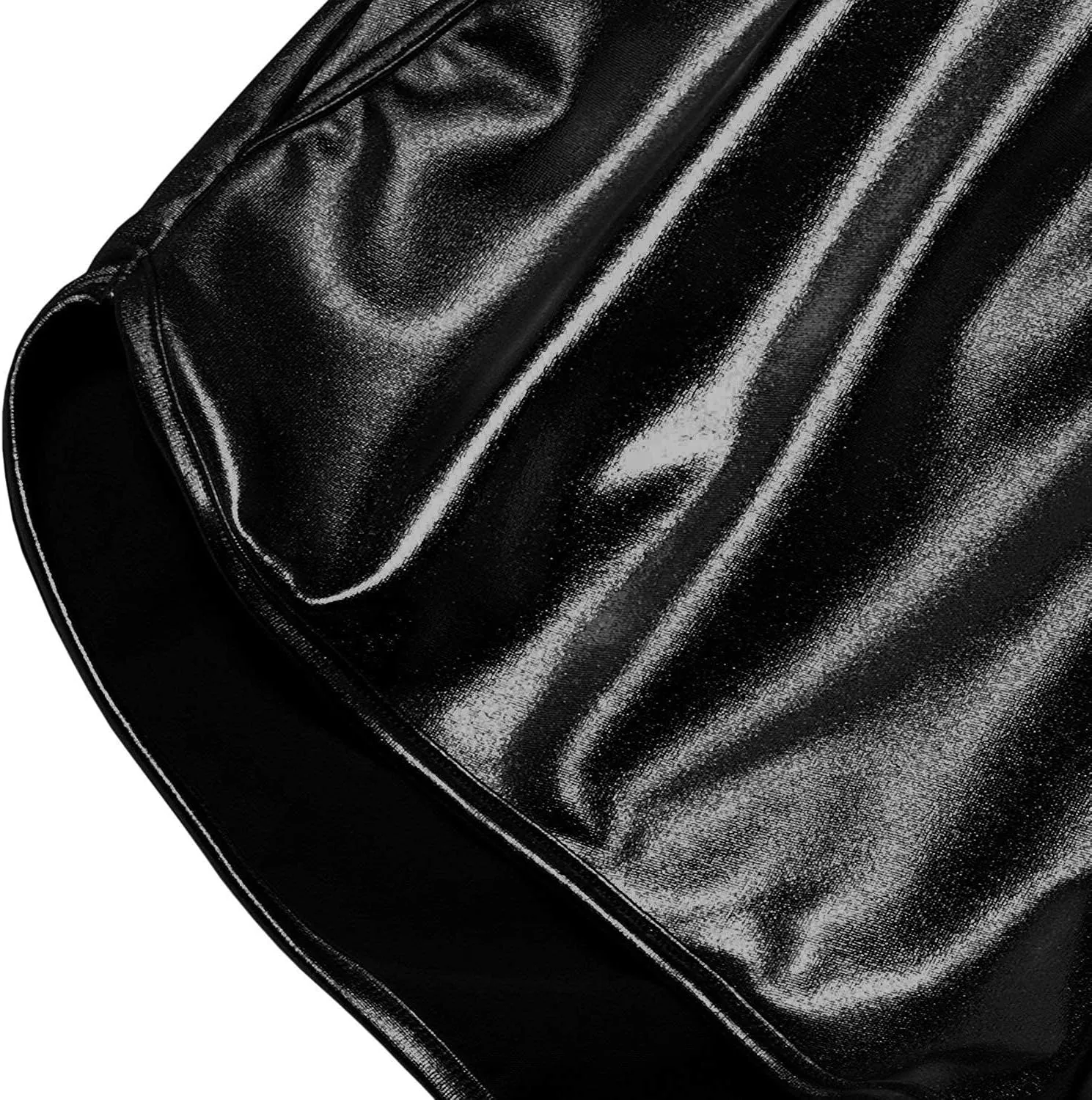 MAKARTHY Women's Metallic Shorts Elastic Waist Shiny Sparkly Rave Pants