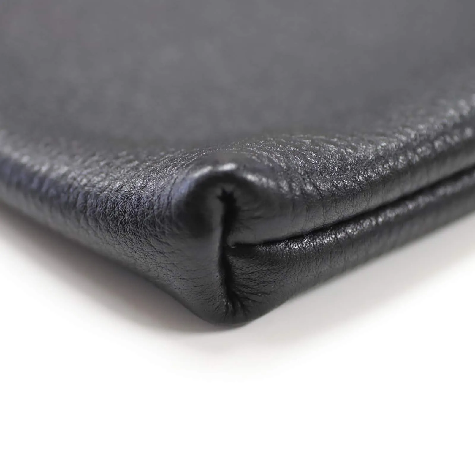 MASSTARD -MINIMAL LEATHER POUCH (Small)- BLACK