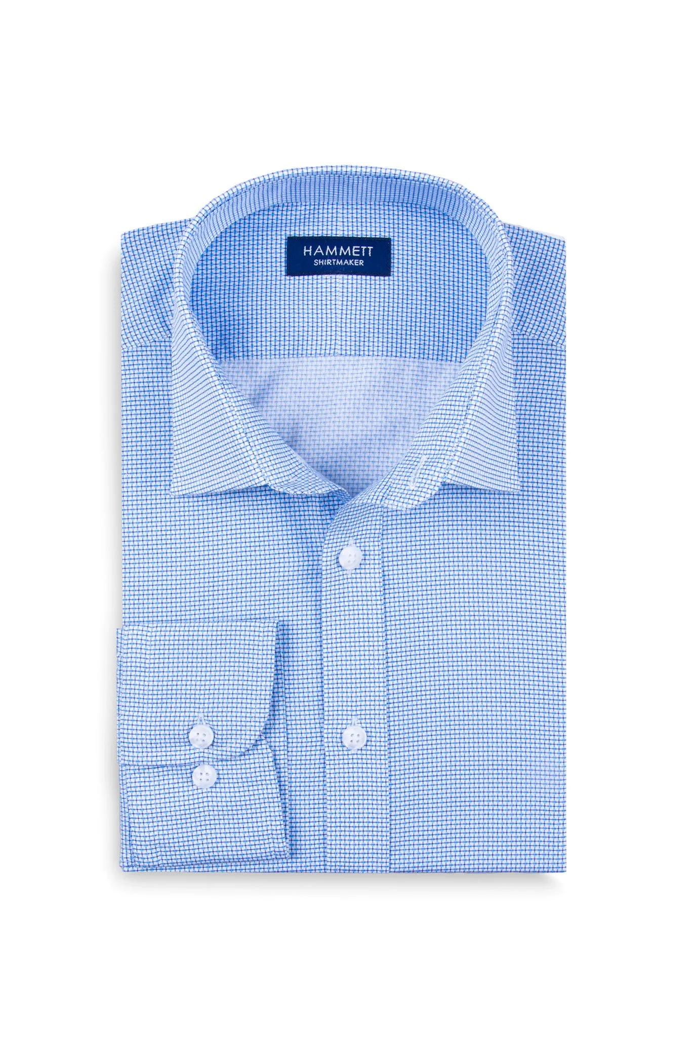 Micro Motif Blue Print Smart Casual Men's Shirt