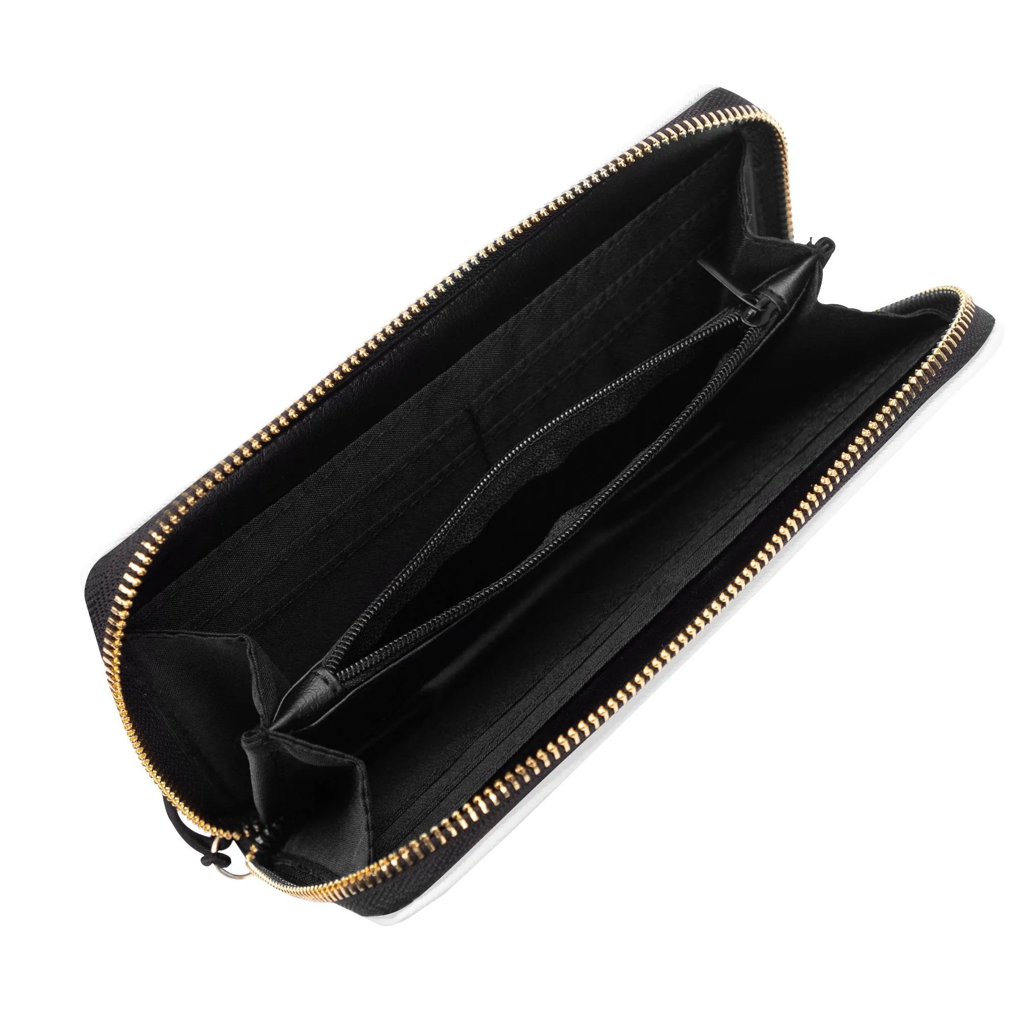 Minimal Hearts Leather Zipper Wristlet Wallet